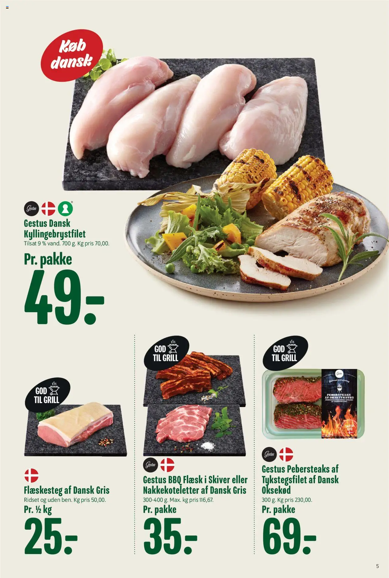 Min Købmand Tilbudsavis gyldig fra 08.08.2025 | Side: 5 | Produkter: Oksekød, Flæskesteg, Grill