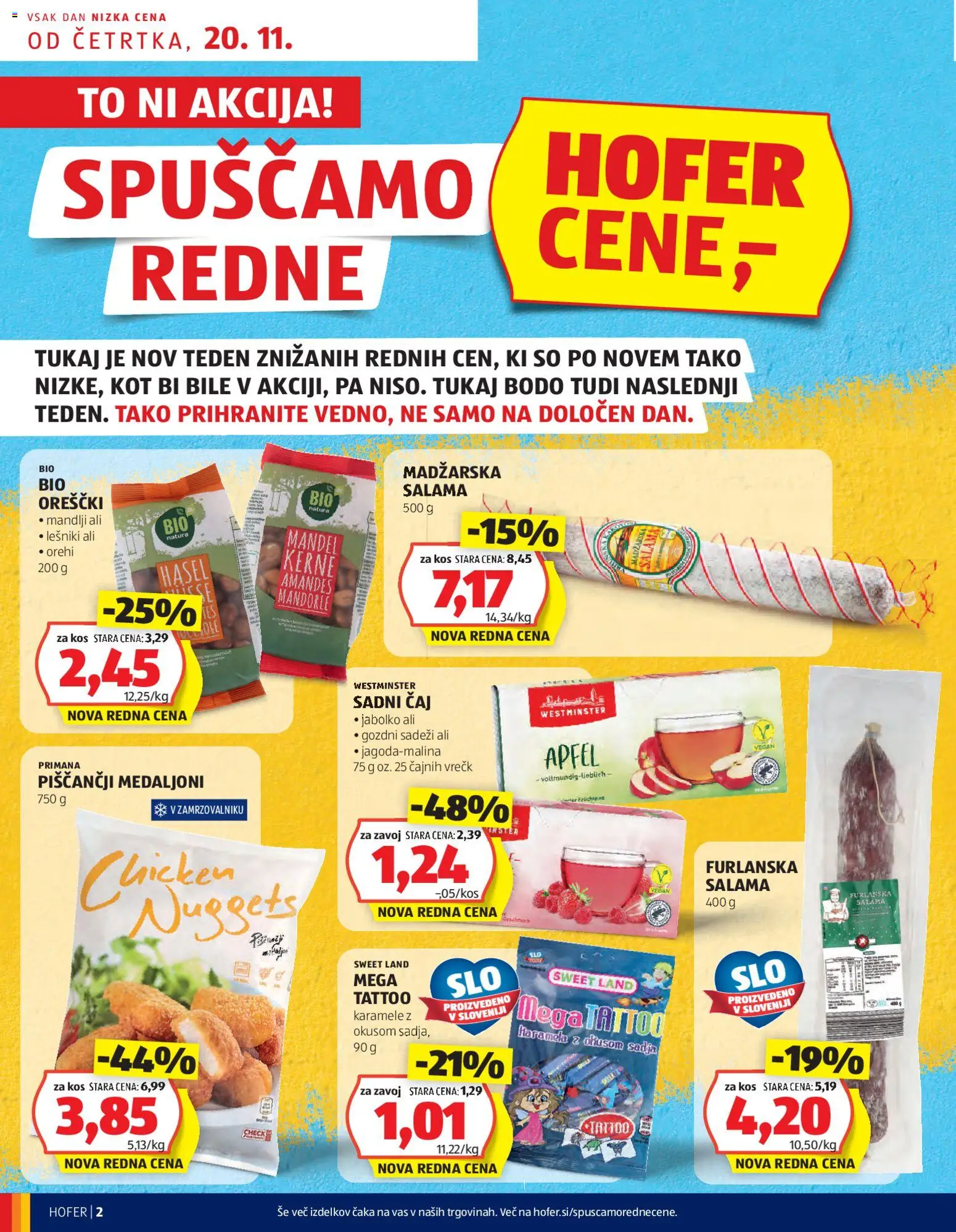 Novi Hofer katalog ponudbe – veljaven od 20.11.2025 | Stran: 2 | Izdelki: Escoba, Mandlji, Kos, Caj