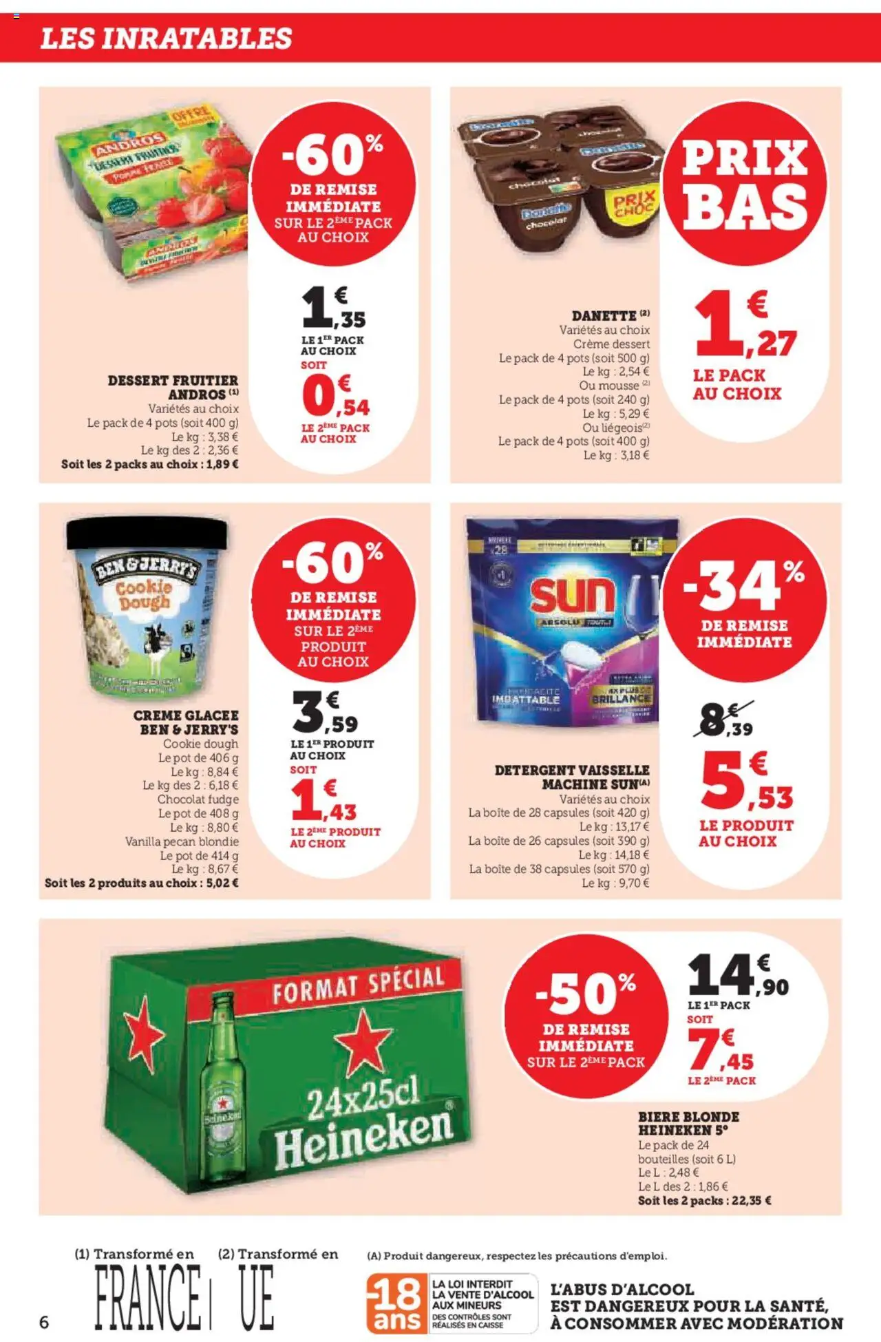  | Page: 6 | Produits: Bière blonde, Mousse, Détergent, Heineken