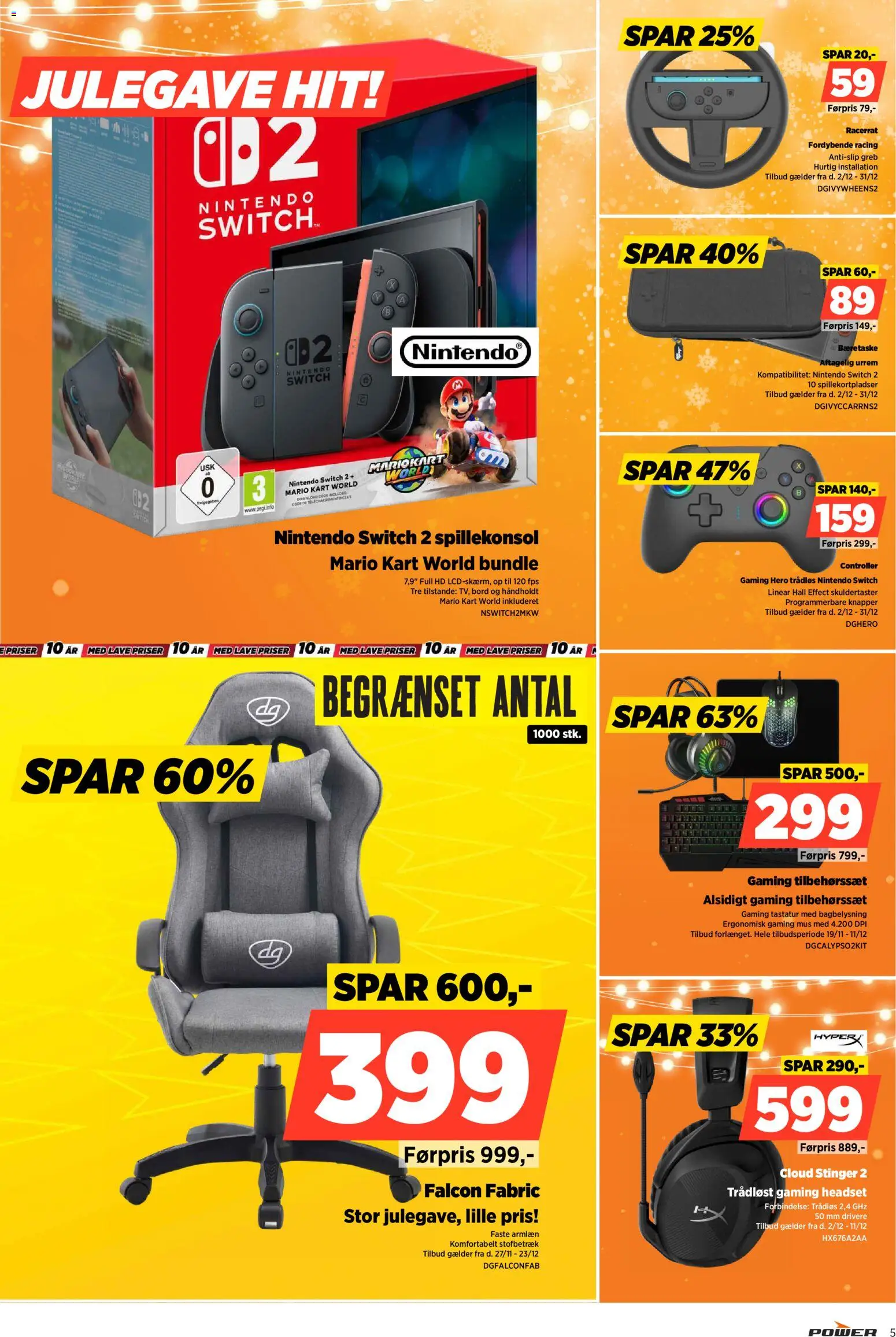 Power tilbudsavis – gyldig fra 02.12.2025 | Side: 5 | Produkter: Bord, Nintendo Switch, Gaming mus, Spillekonsol