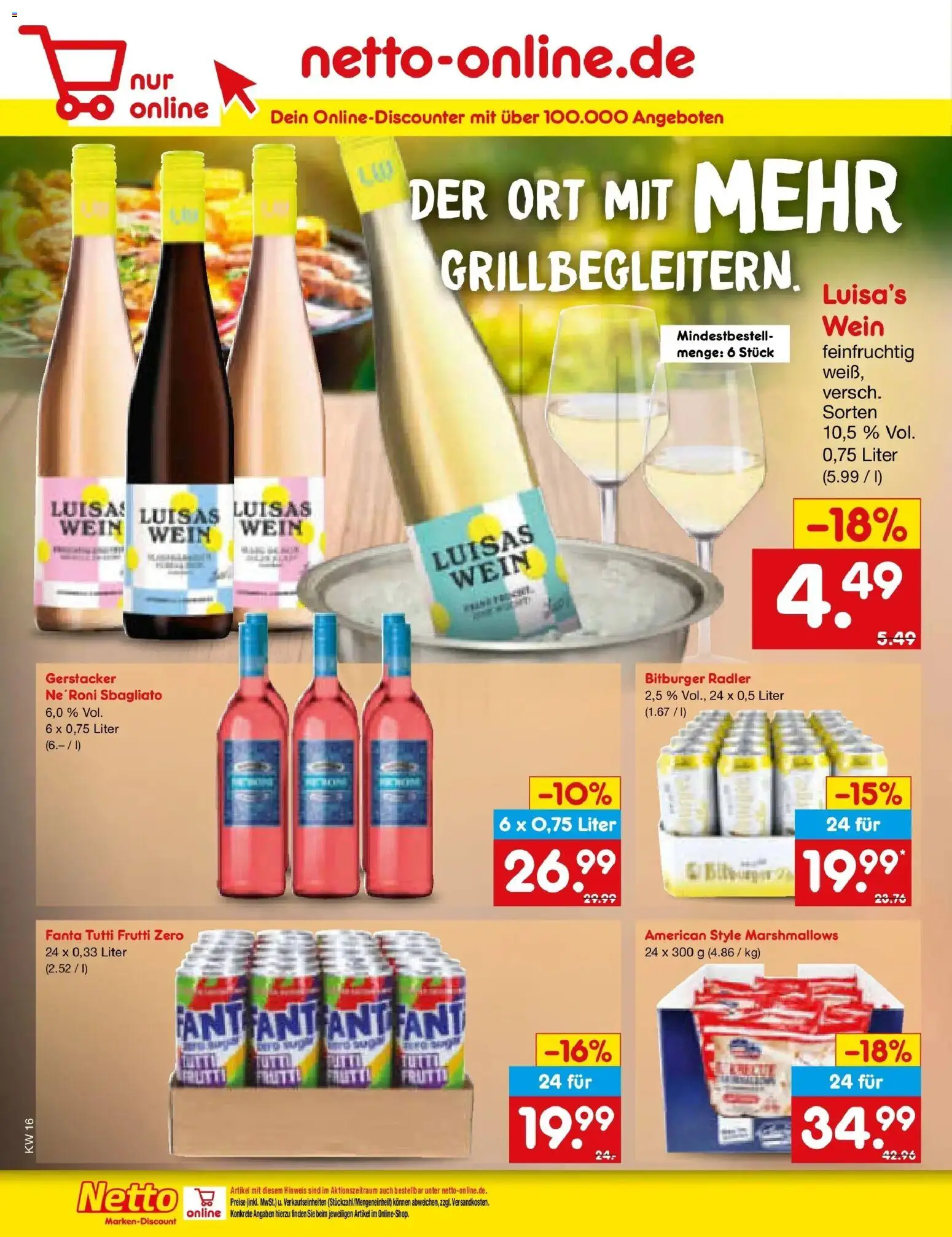 Netto Marken-Discount Prospekt Jüchen	 – gültig ab 13.04.2026 | Seite: 24 | Produkte: Bitburger, Fanta, Radler, Wein