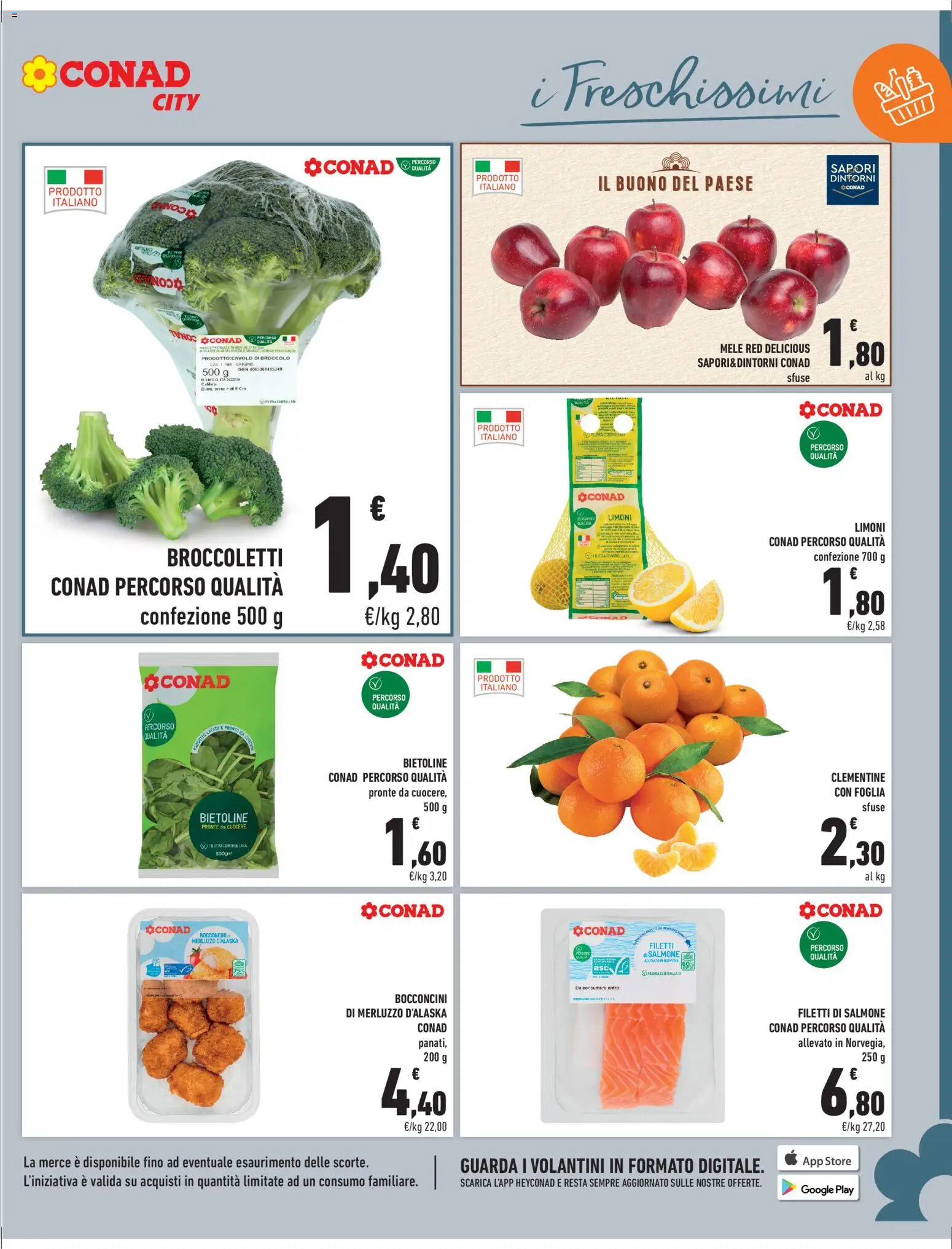 Volantino Conad del 14.11.2025 | Pagina: 7 | Prodotti: Salmone, Nuggets, Broccoletti, Broccoli
