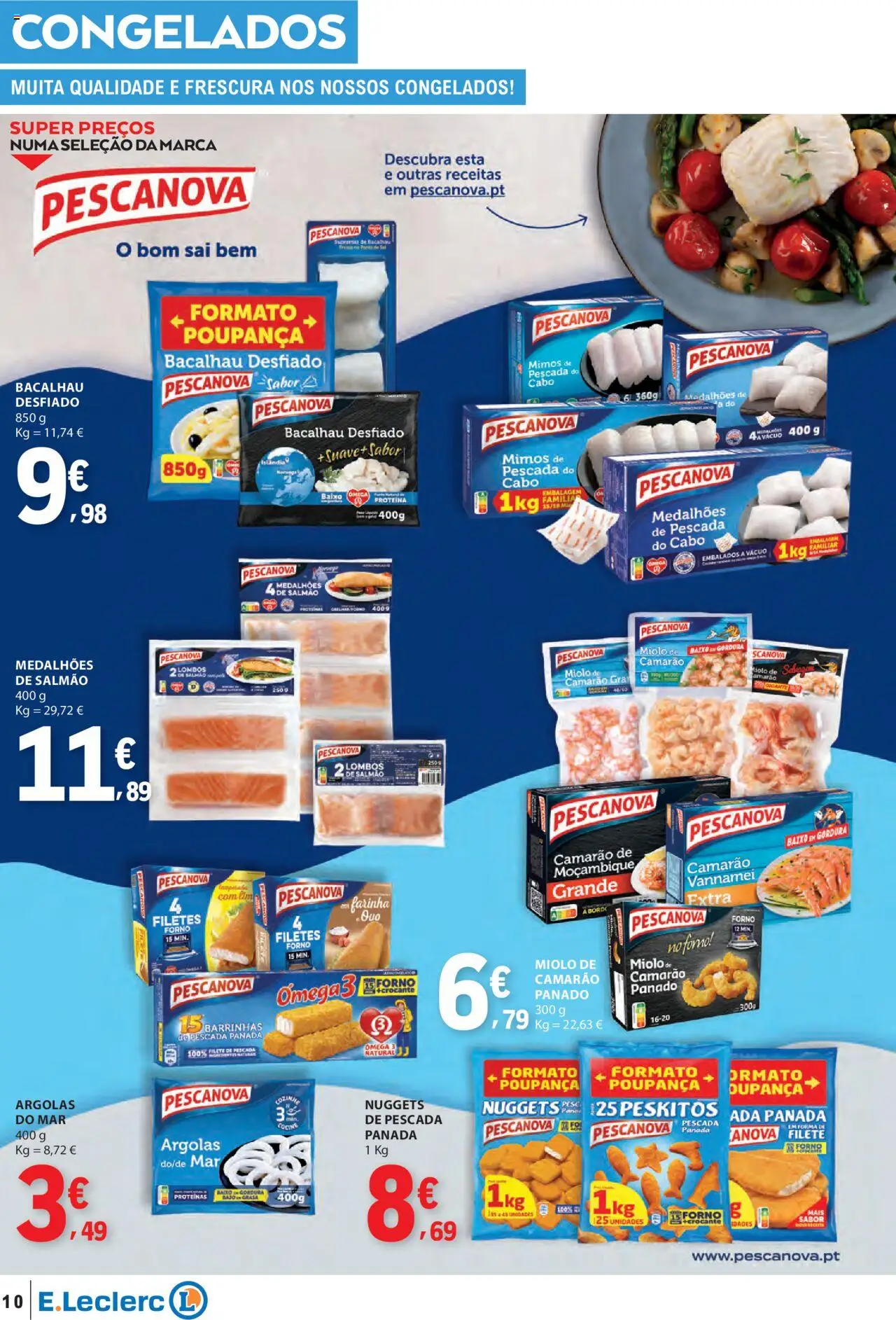 E.Leclerc folheto │ válido de 16.10.2025 | Página: 10 | Produtos: Cabo, Pescada, Camarão, Sal