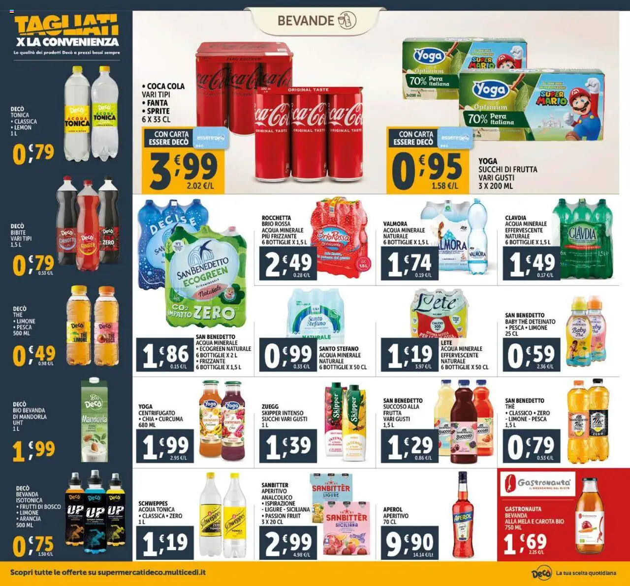 Volantino Decò del 23.09.2025 | Pagina: 16 | Prodotti: Acqua tonica, Carota, Frutta, Arancia