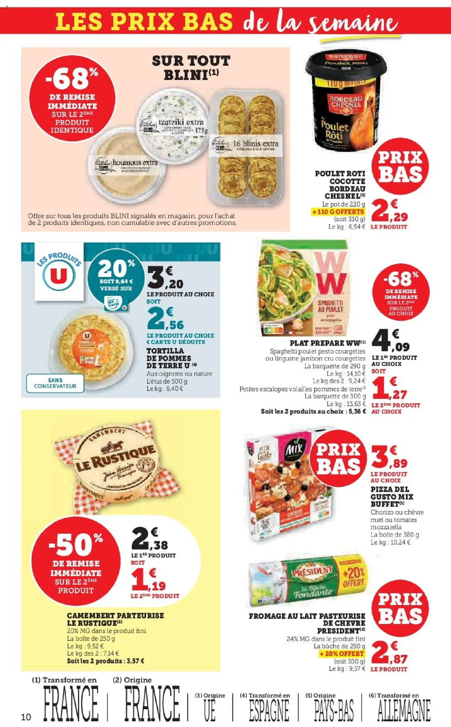 {H1} | Page: 10 | Produits: Spaghetti, Mozzarella, Pesto, Lait