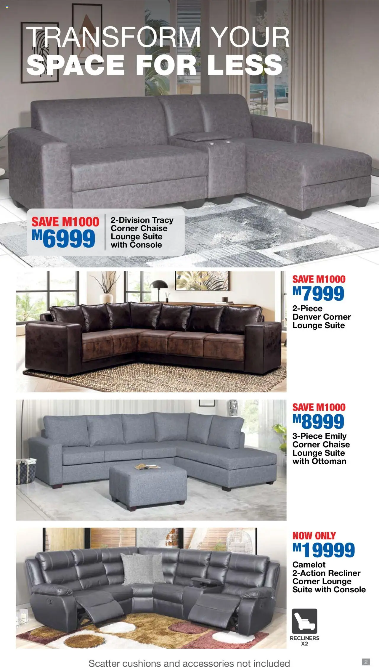 New OK Furniture catalogue – valid from 06.10.2025 | Page: 2 | Products: Lounge suite, Ottoman, Chaise