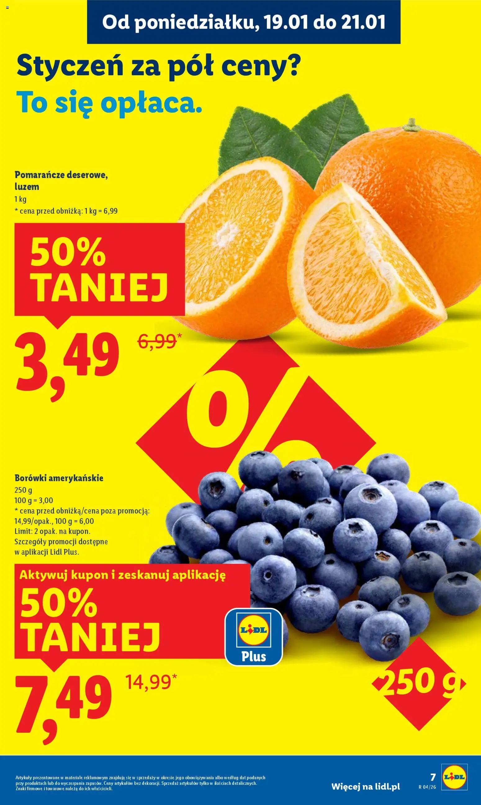 Lidl Gazetka od 19.01.2026 | Strona: 7 | Produkty: Pomarańcze