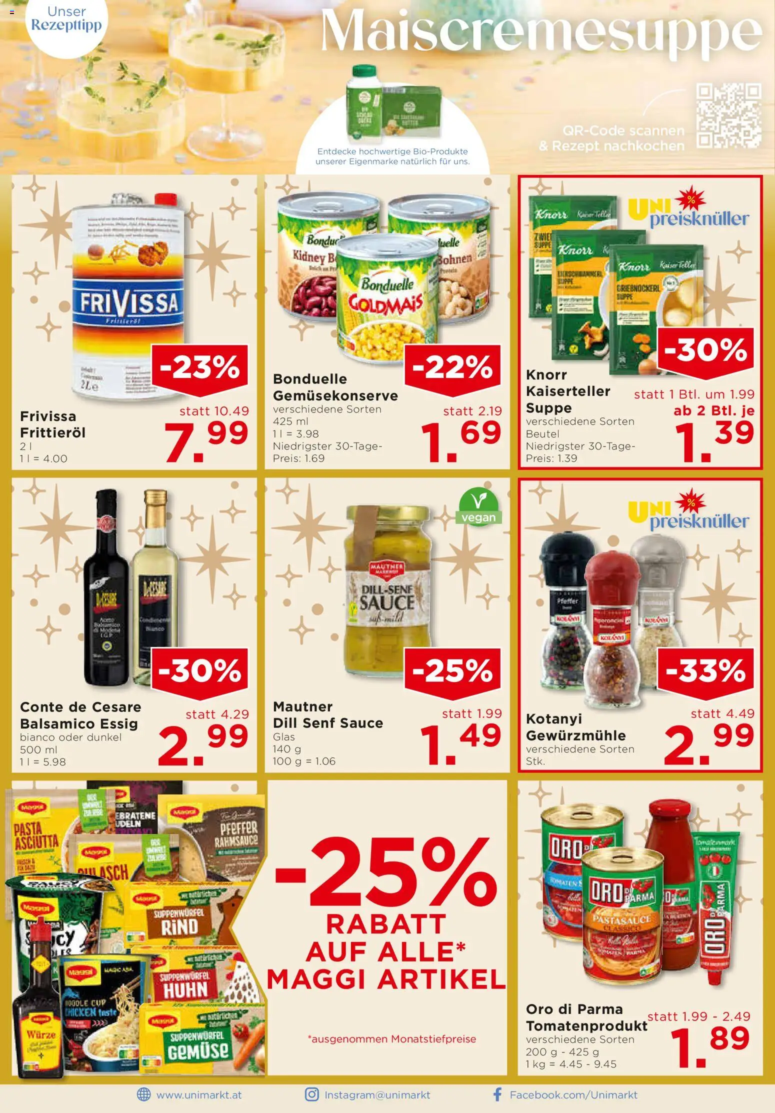 Unimarkt Flugblatt gültig ab 17.12.2025 | Seite: 14 | Produkte: Pasta, Gemüse, Pfeffer, Dill