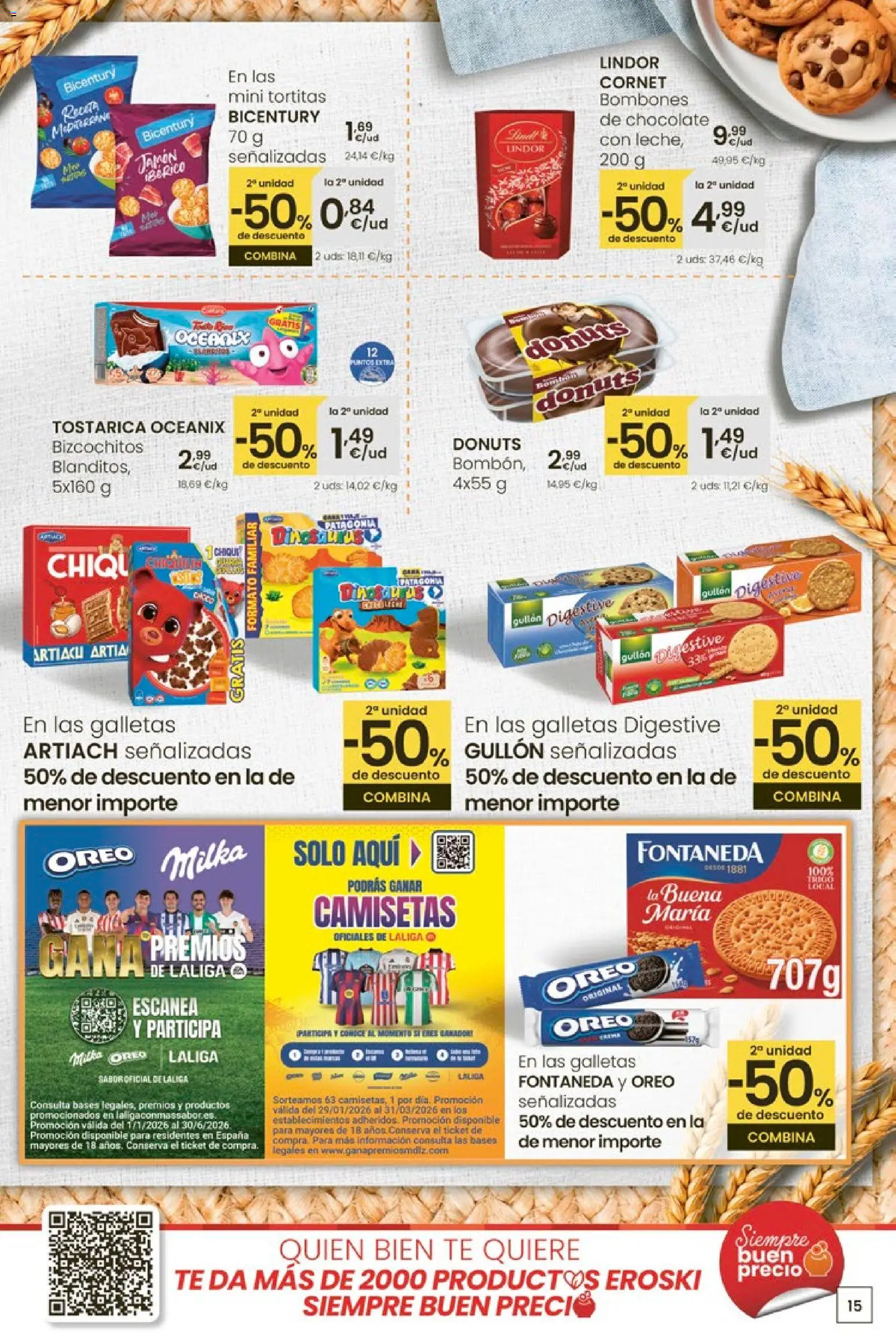 Eroski - Oferta │ válido desde el 12.03.2026 | Página: 15 | Productos: Chocolate, Jamón, Té, Galletas