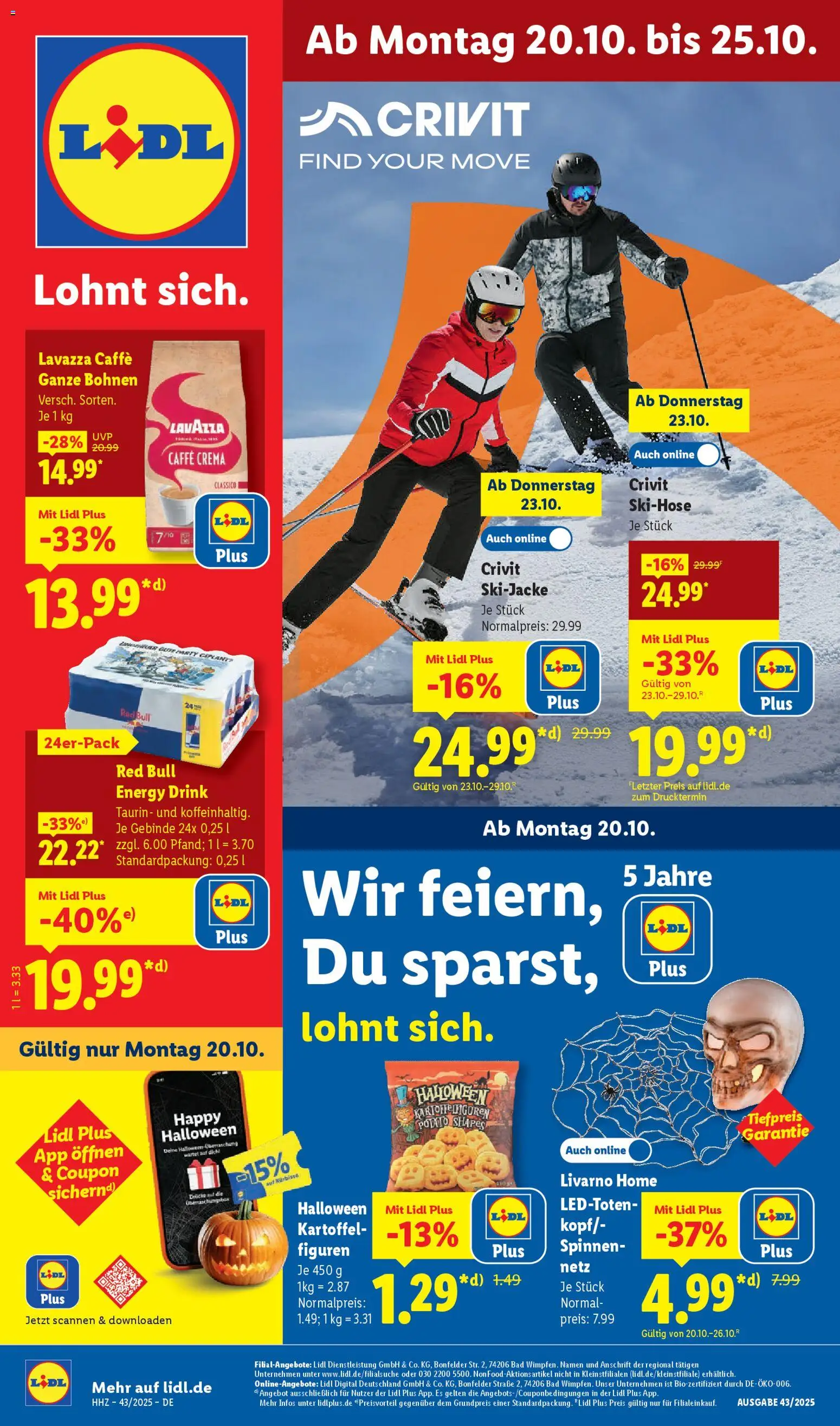 Lidl Prospekt München – gültig ab 20.10.2025 | Seite: 1 | Produkte: Lavazza, Red bull, Energy, Bad