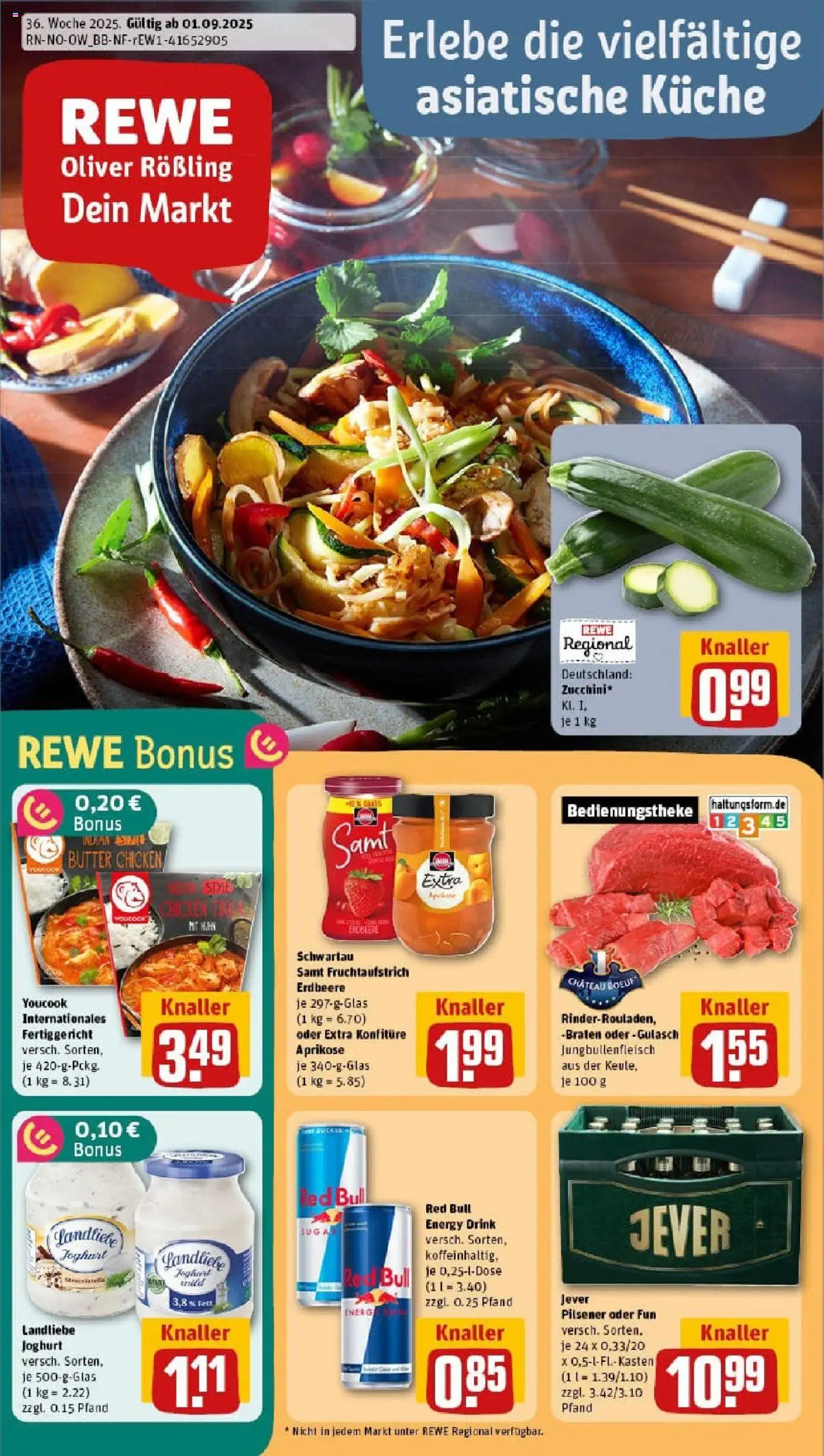 Rewe prospekt Warburg	 – gültig ab 01.09.2025 | Seite: 1 | Produkte: Youcook, Energy, Joghurt, Küche