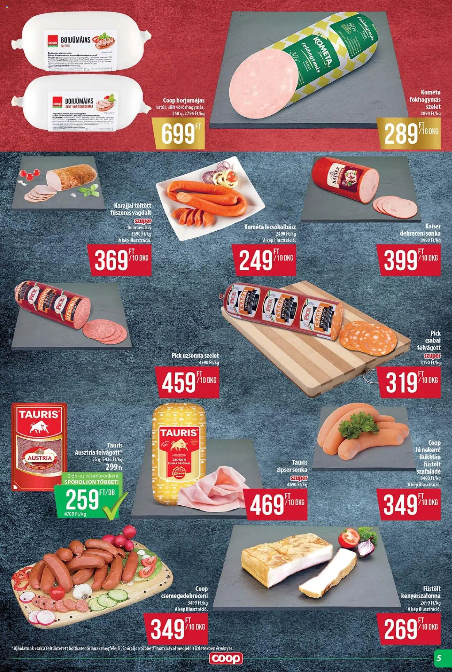 COOP akciós ujság - amely érvényes a következő dátumtól: 15.01.2026 | Oldal: 5 | Termékek: Debreceni, Pick, Sonka, Lecsókolbász