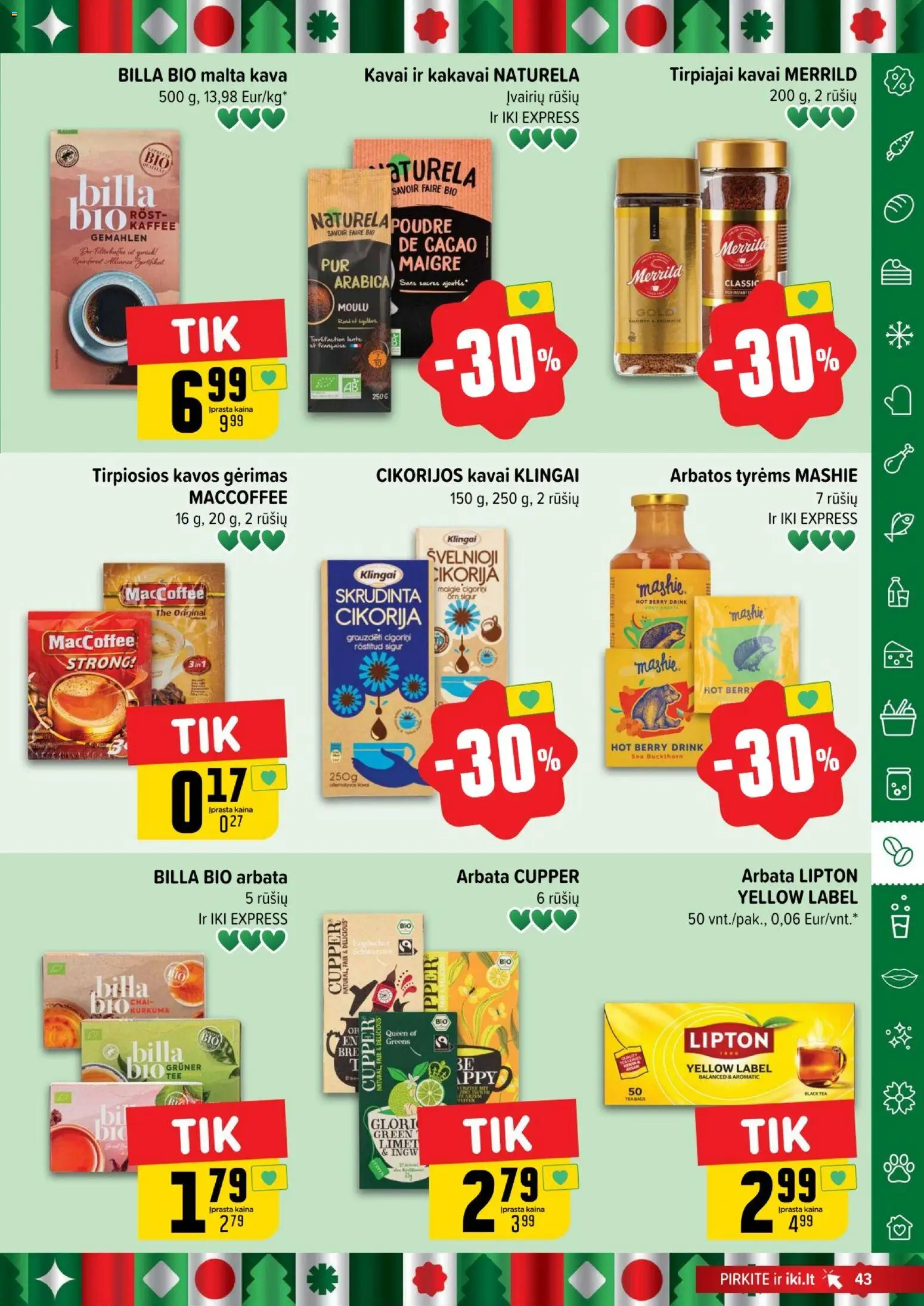 IKI akcijos nuo 15.12.2025 | Puslapis: 43 | Prekių: Kava, Arbata