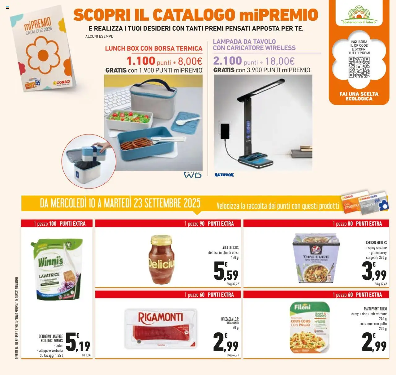 Volantino Conad del 10.09.2025 | Pagina: 42 | Prodotti: Lavatrice, Alici, Lampada, Olio di Oliva