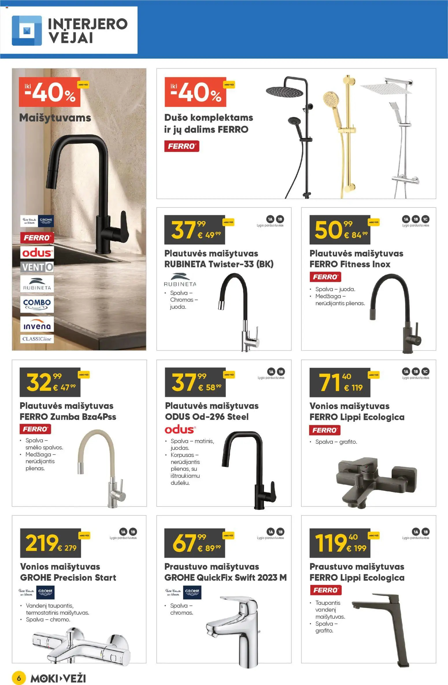 MOKI VEŽI akcijos nuo 05.03.2026 | Puslapis: 6 | Prekių: Maišytuvas