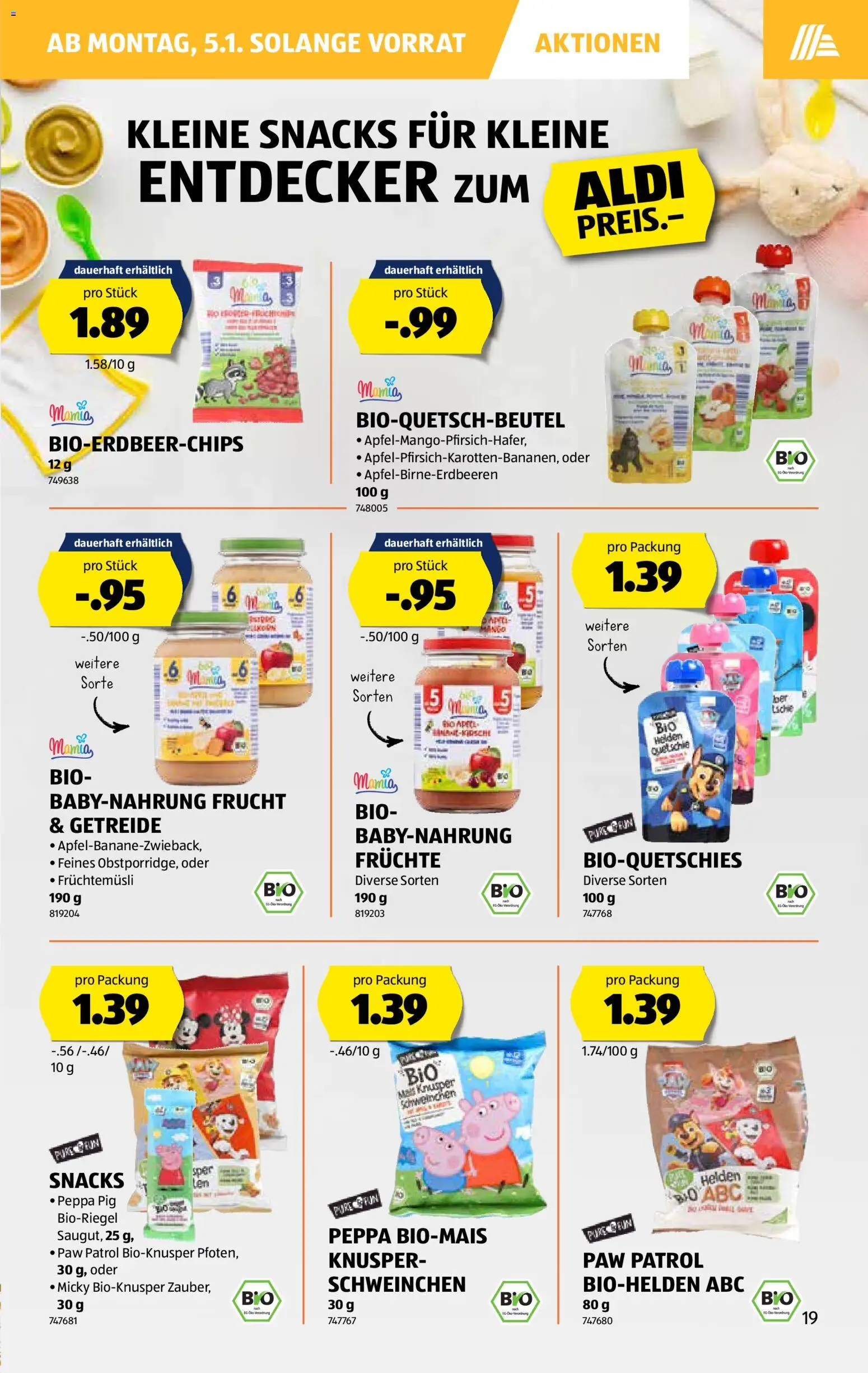 Aldi Aktionen – gültig ab 31.12.2025 | Seite: 20 | Produkte: Babynahrung, Getreide, Früchte