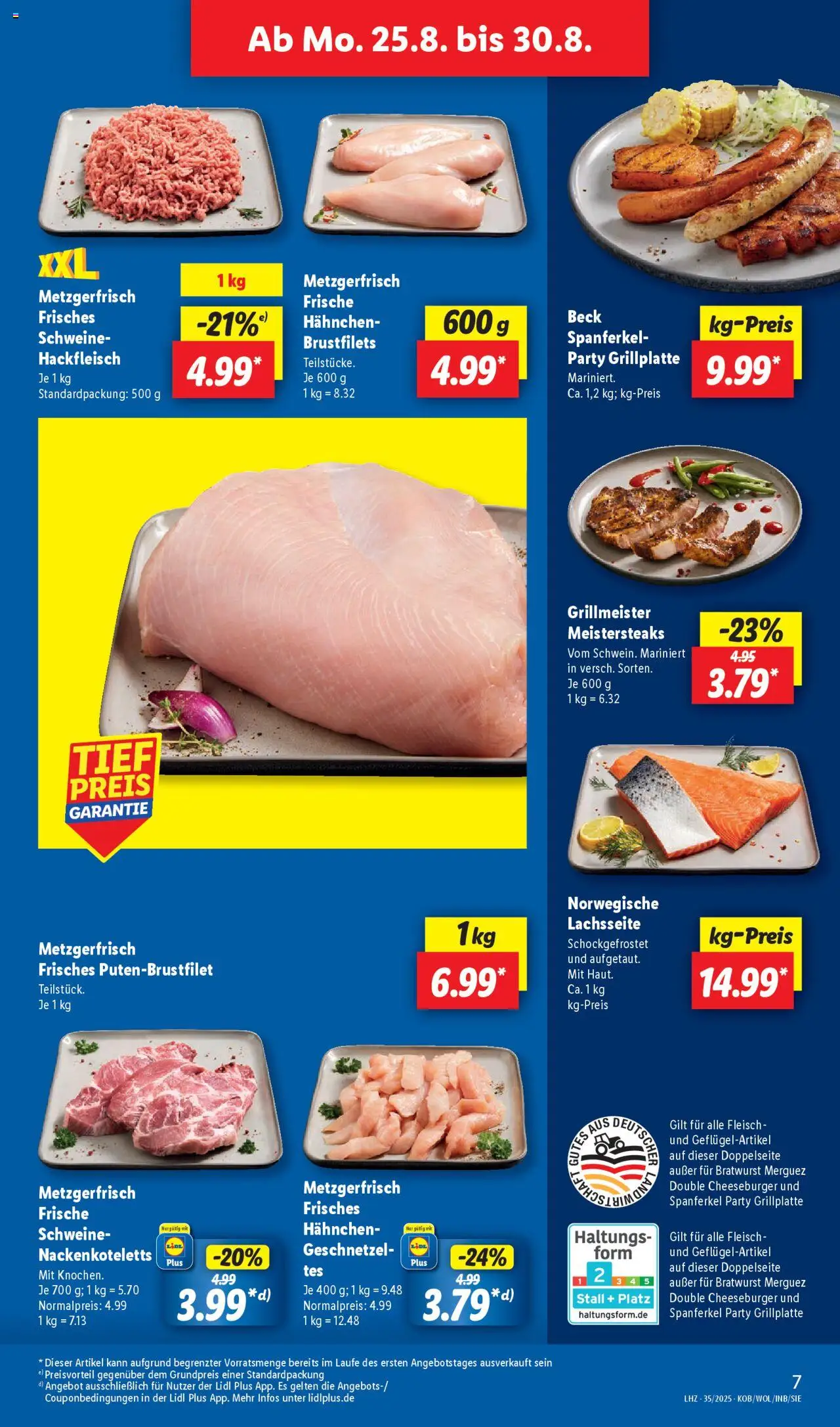 Lidl Prospekt Aarbergen - gültig ab dem 25.08.2025 | Seite: 13 | Produkte: Hahnchen, Bratwurst, Fleisch, Hackfleisch