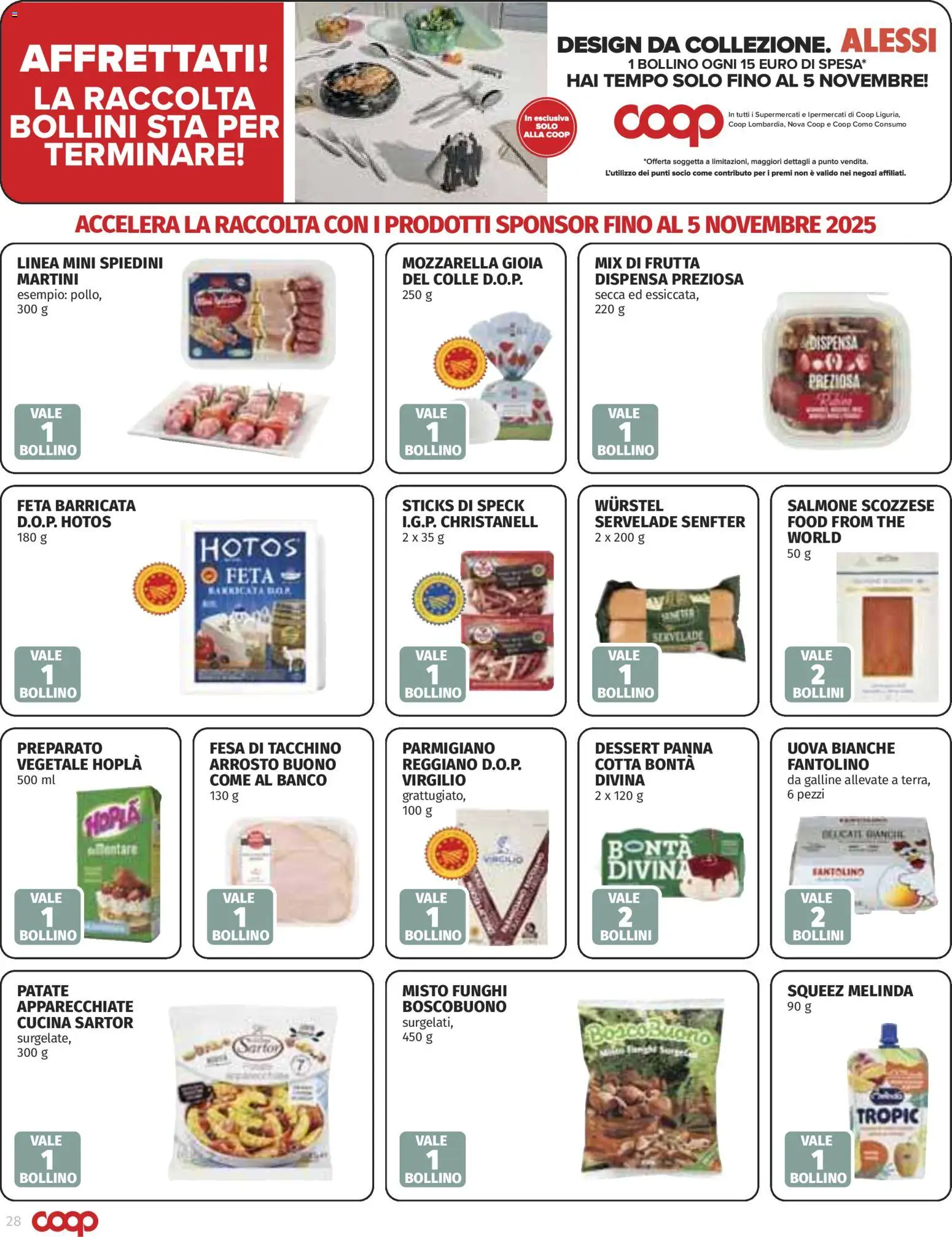 Volantino COOP del 30.10.2025 | Pagina: 28 | Prodotti: Patate, Frutta, Tacchino, Wurstel