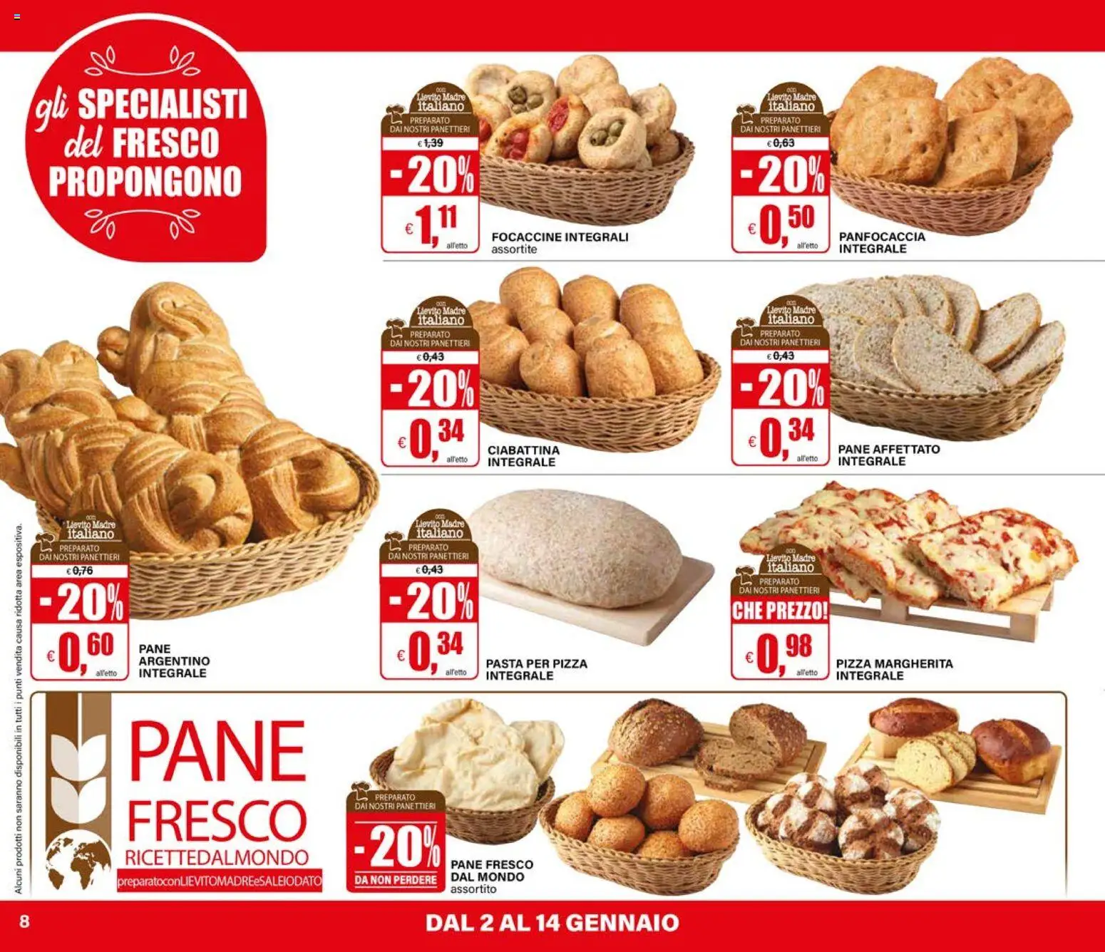 Volantino Il Gigante del 02.01.2026 | Pagina: 8 | Prodotti: Pane, Pizza, Pasta