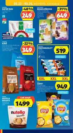 CHIPS*, • sós, 200 g vagy, • tejfölös-zöldfűszeres, 200 g vagy, • csípőspaprika- és limeízű, 190 g, 200 g vagy 190 g/csomag - amely érvényes a következő dátumtól: 19.03.2026 | Oldal: 60