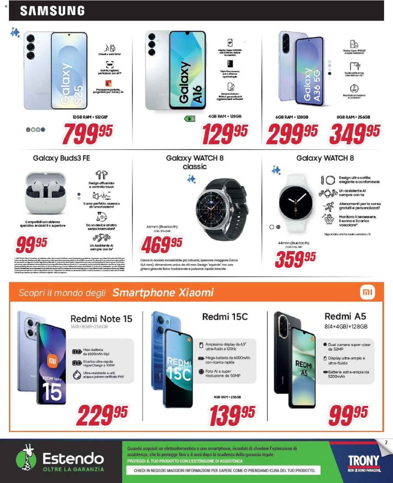 Volantino Trony del 15.01.2026 | Pagina: 7 | Prodotti: Tè, Acqua, Batteria, Samsung