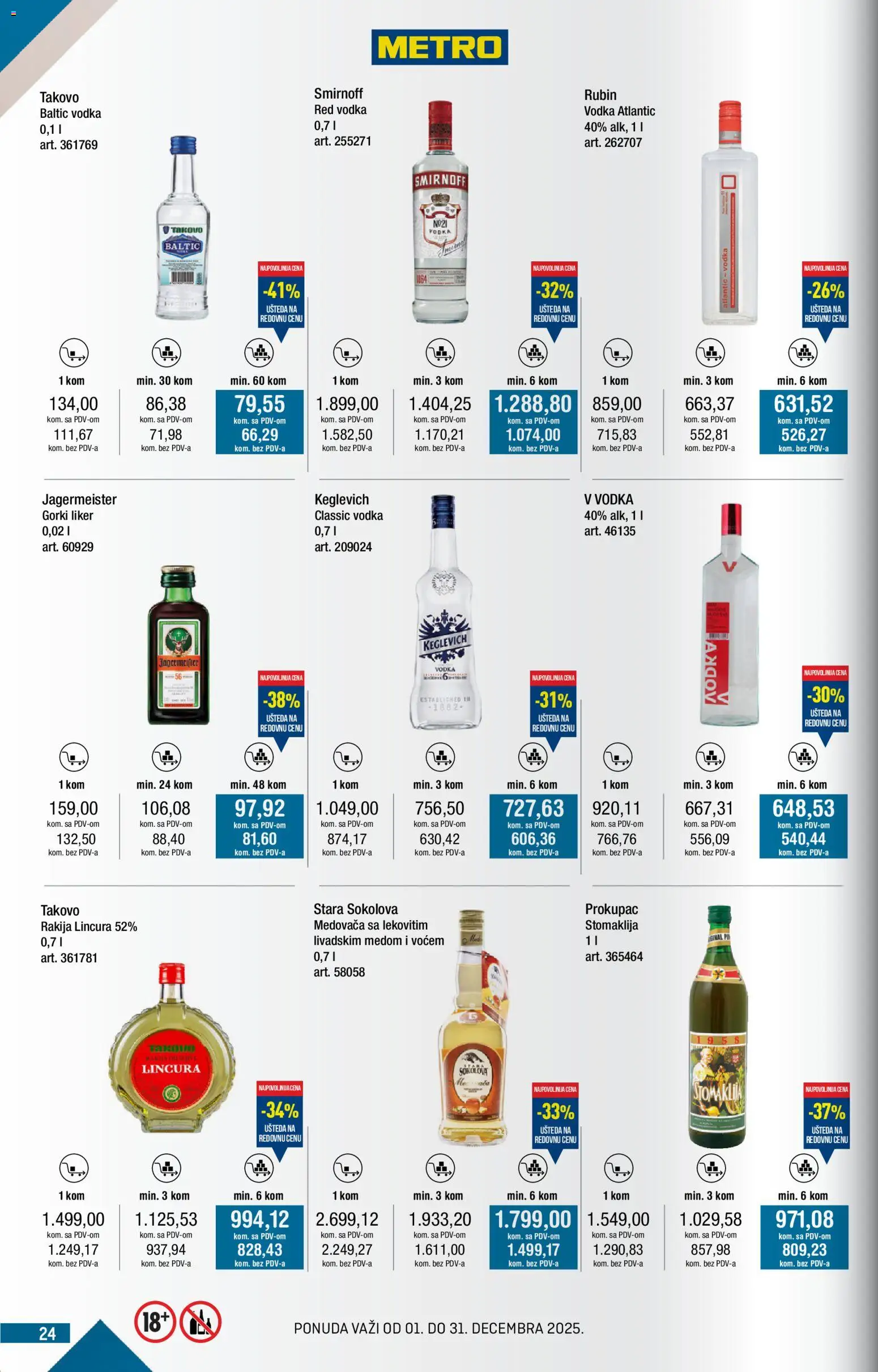 Metro katalog - važi od 01.12.2025 | Strana: 24 | Proizvode: Liker, Rakija, Vodka