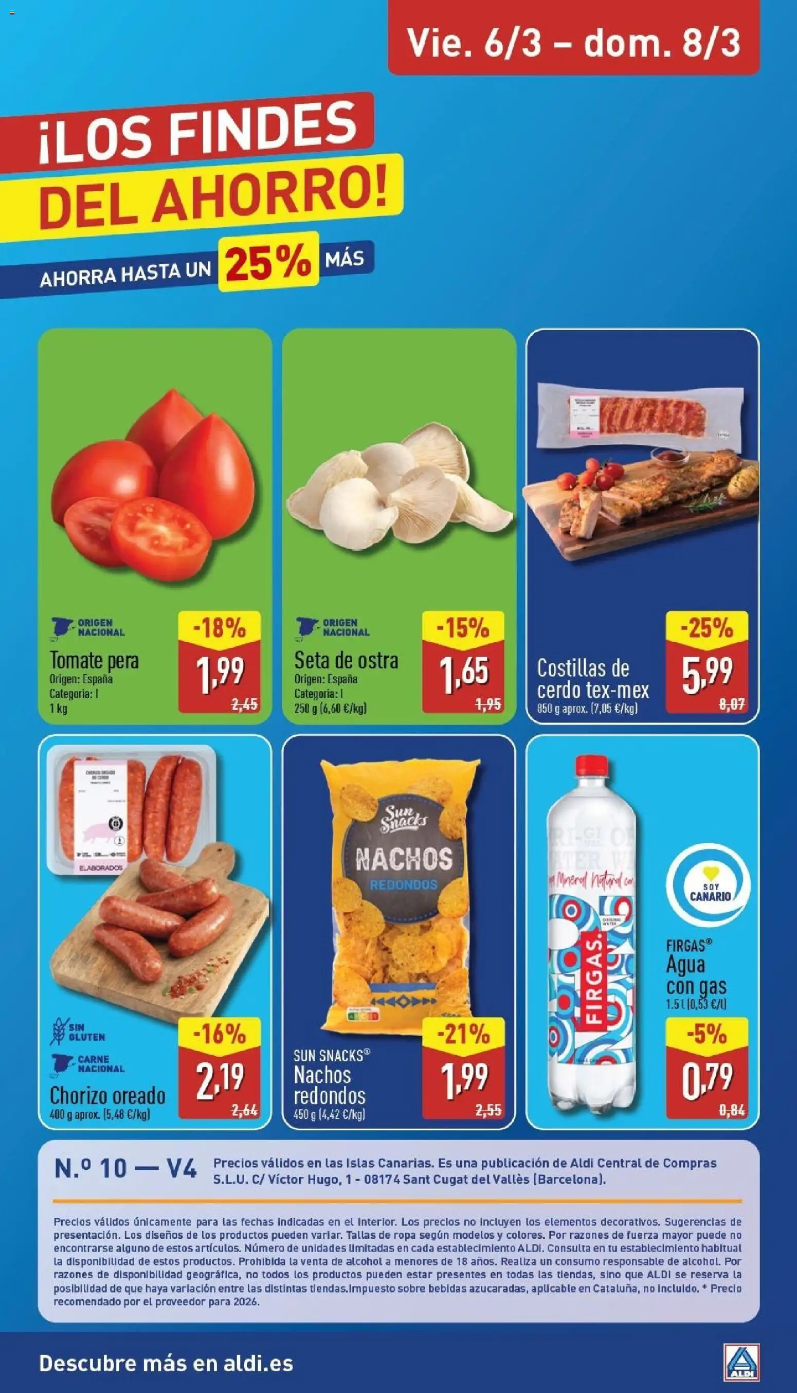 Aldi folleto Canarias │ válido desde el 02.03.2026 | Página: 37 | Productos: Καλτσάκια μισά, Cerdo, Agua con gas, Ropa