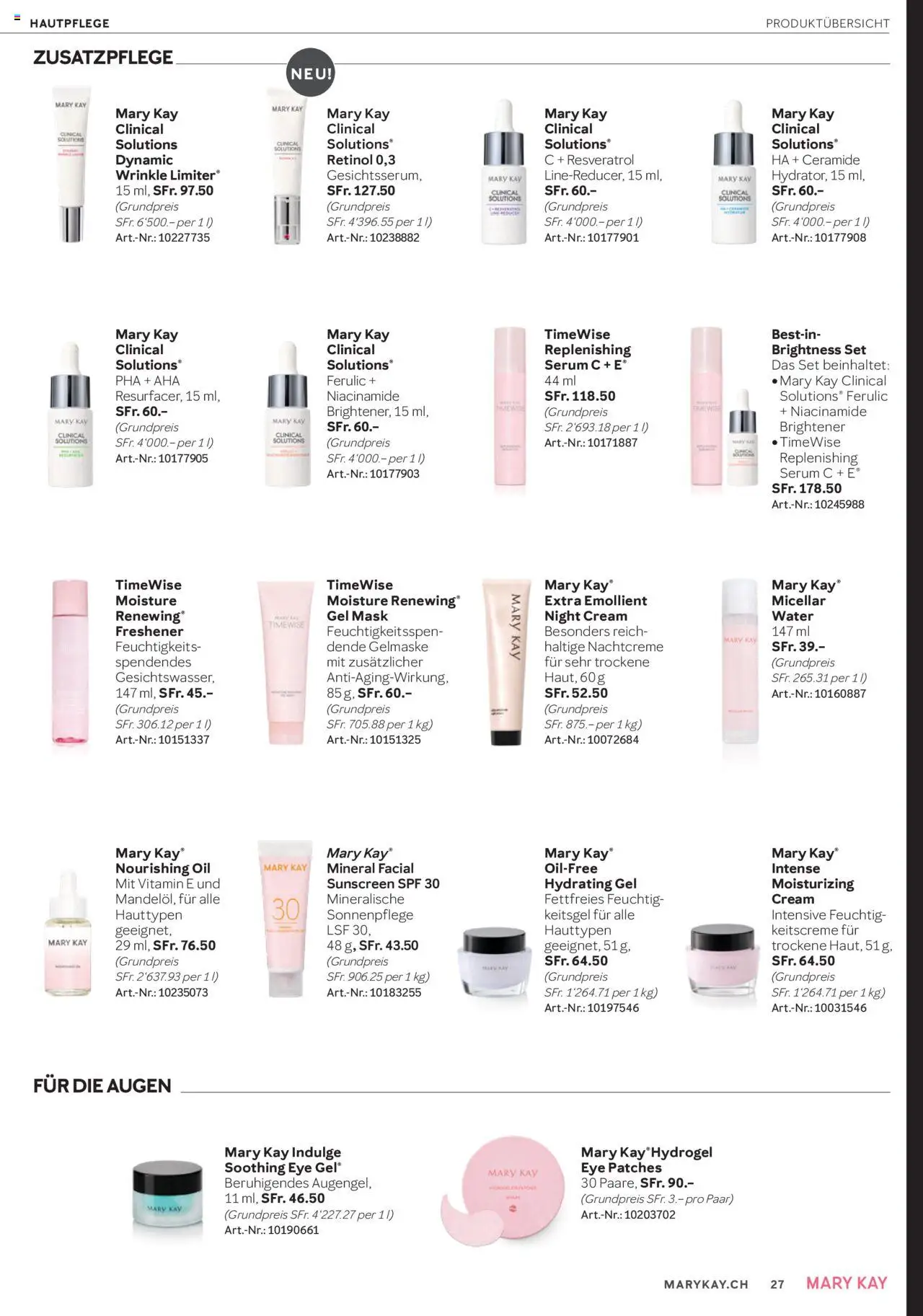 Mary Kay Aktionen – gültig ab 16.10.2025 | Seite: 27 | Produkte: Serum, Nachtcreme, Toner