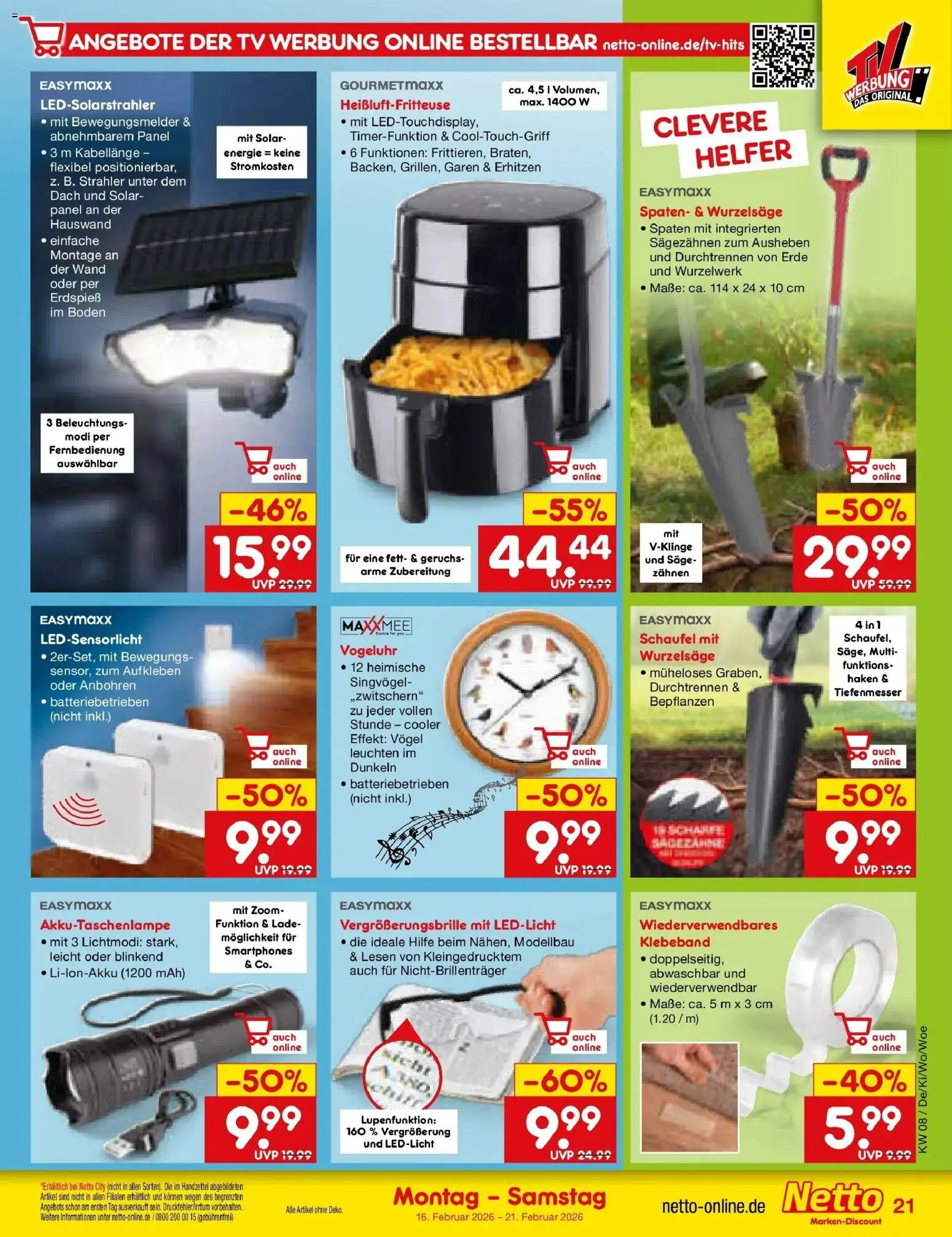 Netto Marken-Discount prospekt Friedrichsdorf	 – gültig ab 16.02.2026 | Seite: 29 | Produkte: Smartphones, Heißluftfritteuse, TV