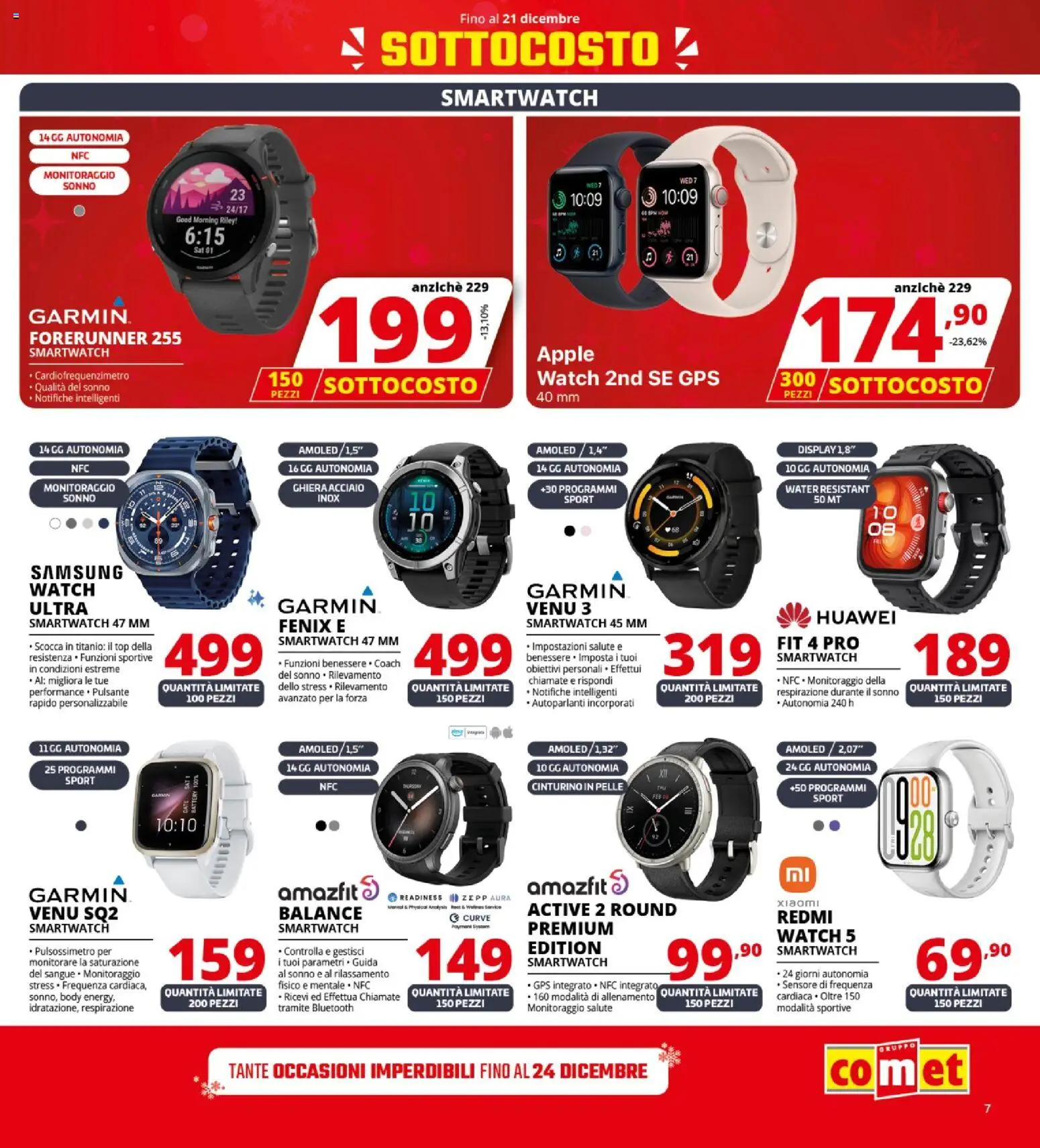 Volantino Comet del 12.12.2025 | Pagina: 7 | Prodotti: Huawei, Pulsossimetro, Monitorare, Samsung
