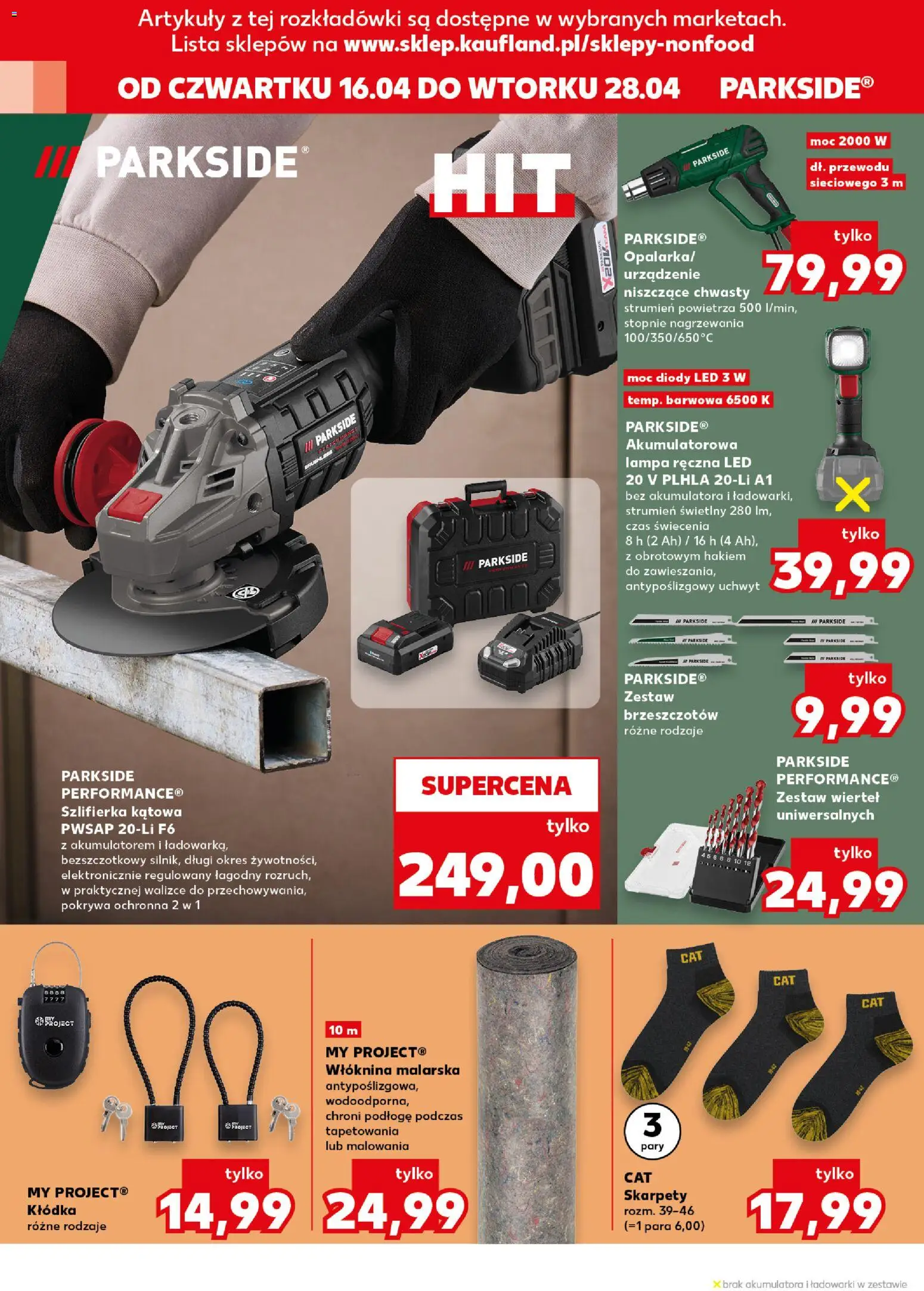 Kaufland Polsko leták - Złap okazje od 16.04.2026 | Strana: 16 | Produkty: Parkside, Lampa, LED