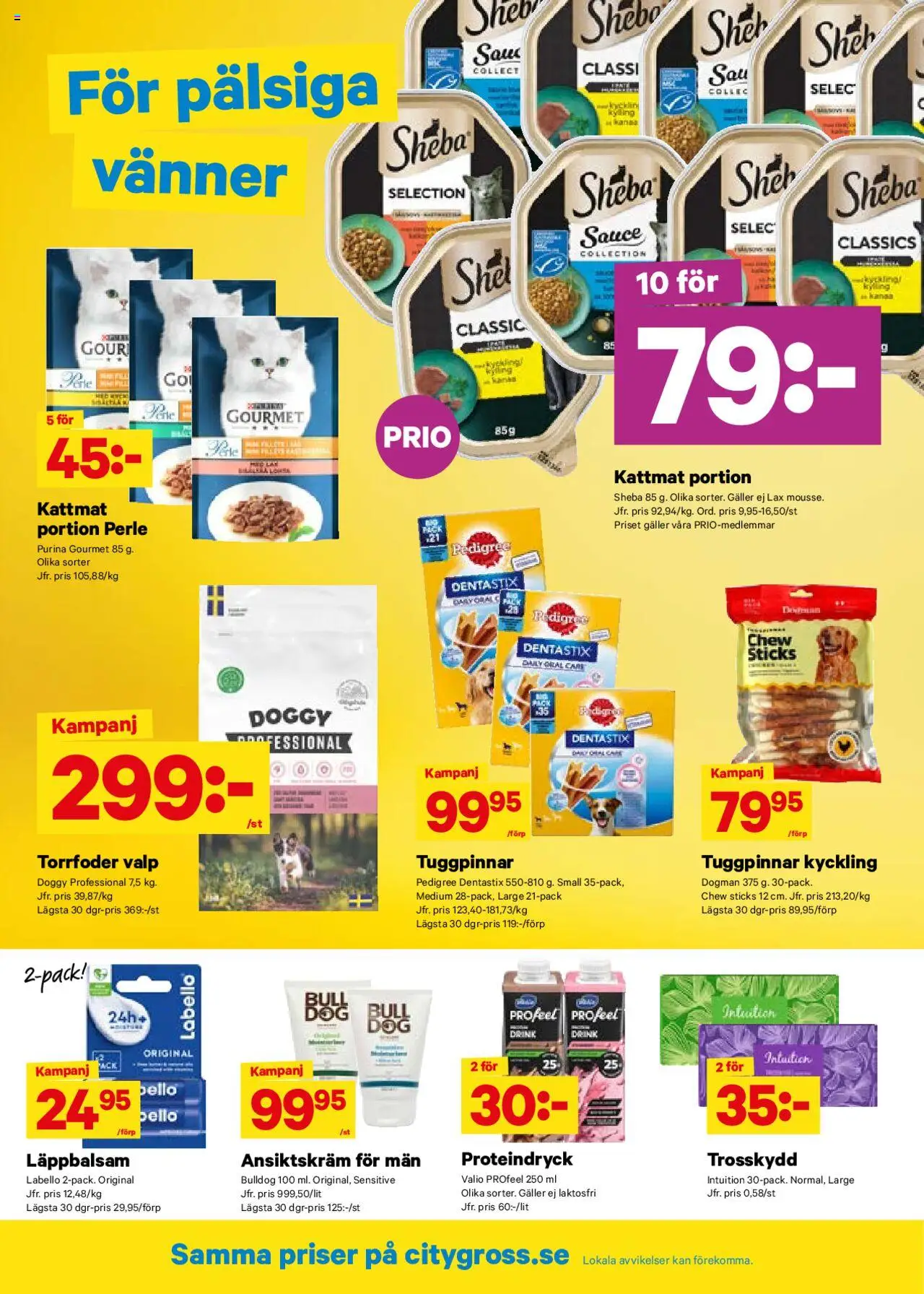 City Gross reklamblad aktuell från 08.09.2025 | Sida: 11 | Produkter: Galler, Ansiktskräm, Läppbalsam, Kattmat