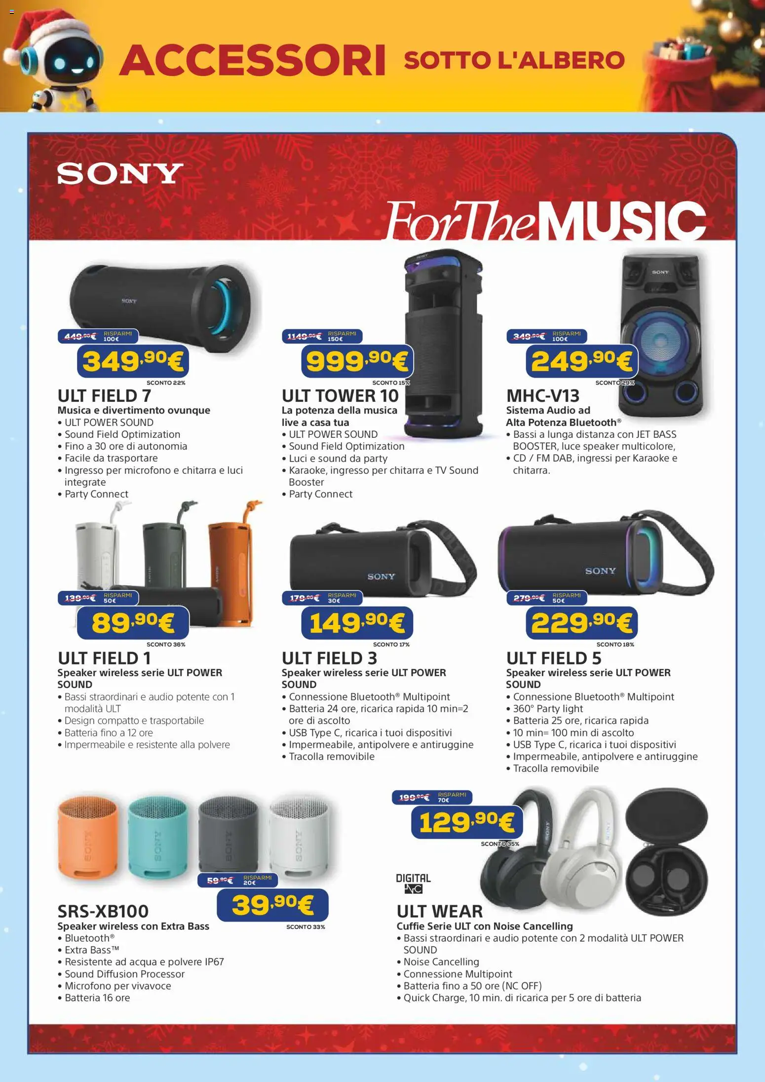 Volantino Euronics del 12.12.2025 | Pagina: 2 | Prodotti: Acqua, Cuffie, Speaker, USB