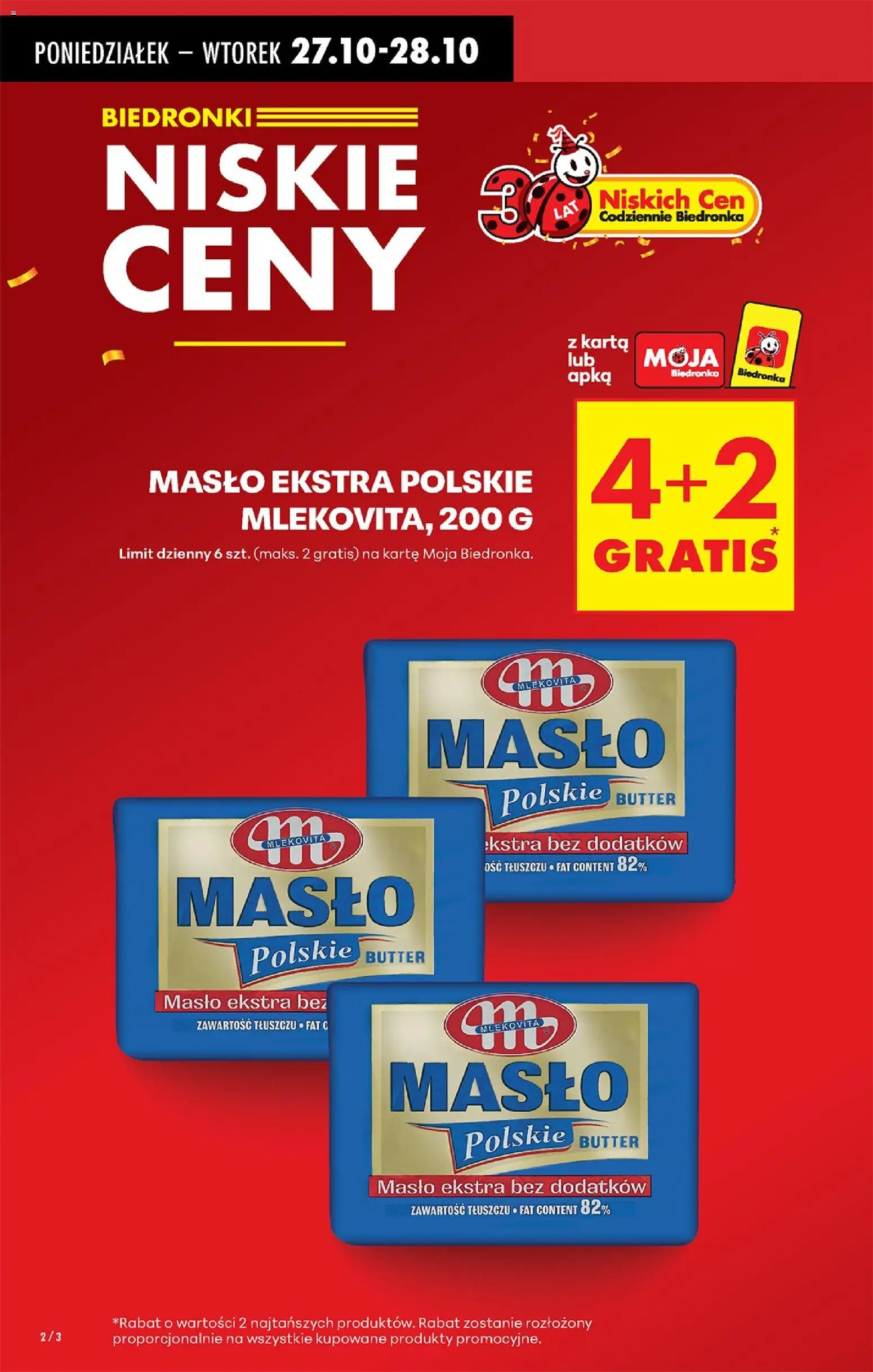 Biedronka gazetka od 27.10.2025 | Strona: 2 | Produkty: Karta, Masło Polskie, Masło