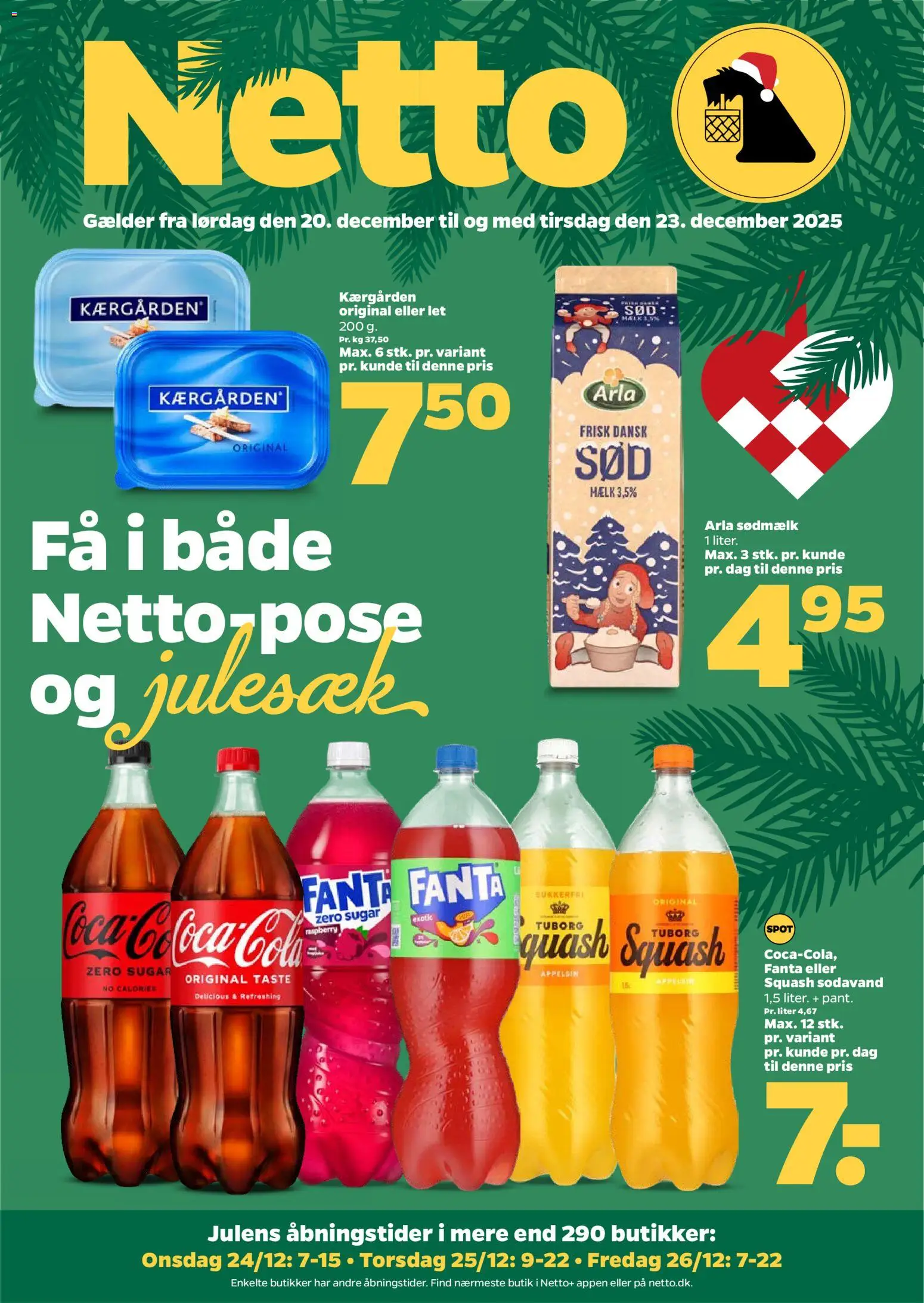 Netto tilbudsavis – gyldig fra 20.12.2025 | Side: 1 | Produkter: Mælk, Squash, Sodavand, Fanta