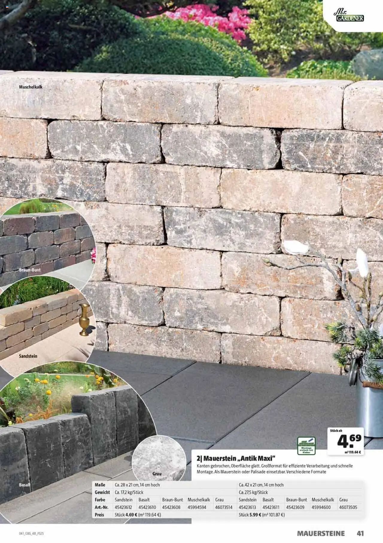 HERKULES Gartenbaustoffe - gültig ab dem 28.07.2025 | Seite: 41 | Produkte: Gewicht