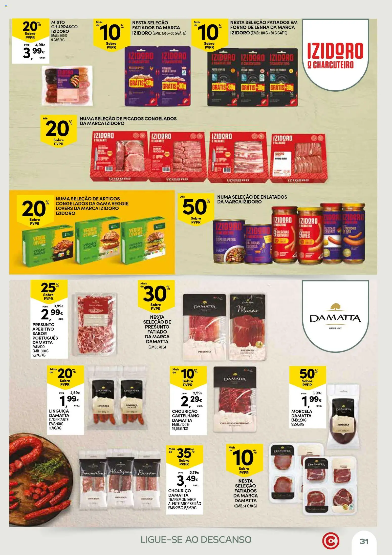 Continente Açores Momentos de pausa │ válido de 21.04.2026 | Página: 31 | Produtos: Forno, Linguiça, Presunto, Chouriço