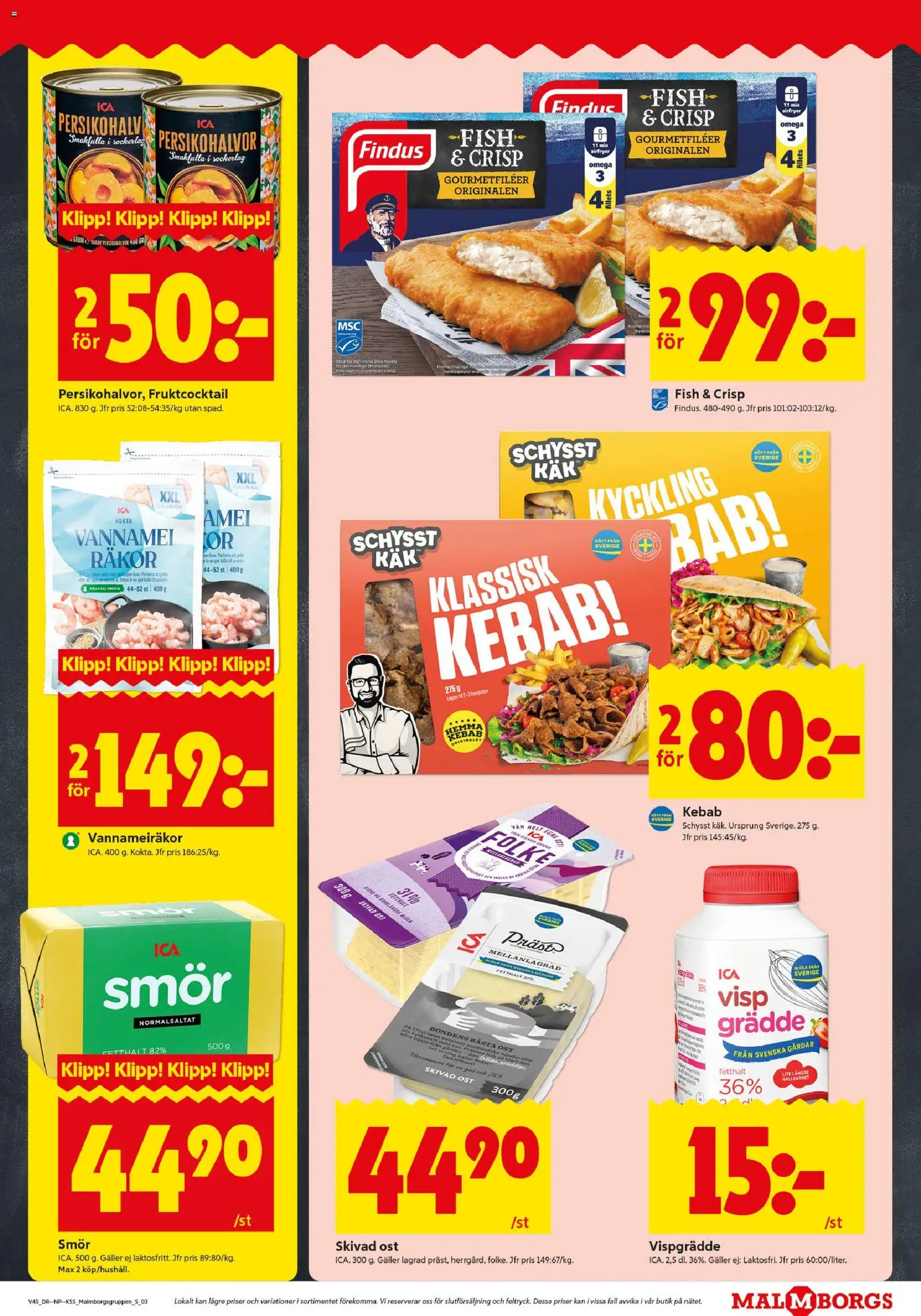 ICA Kvantum reklamblad aktuell från 03.11.2025 | Sida: 3 | Produkter: Visp, Räkor, Ost, Airfryer