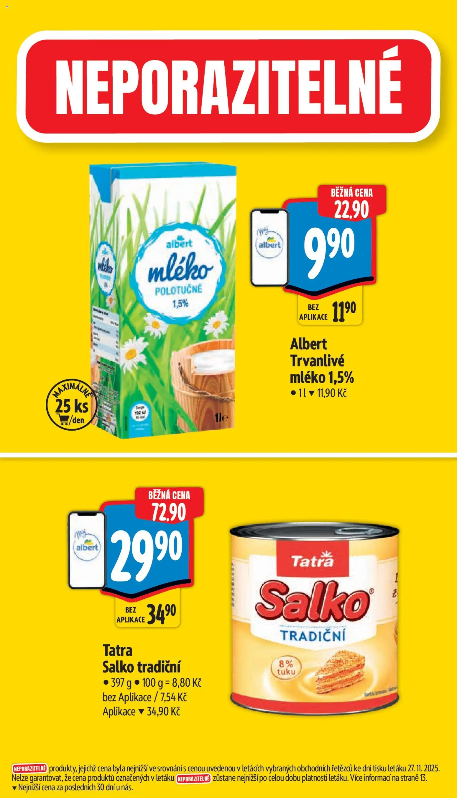 Albert leták - Supermarket od 03.12.2025 | Strana: 2 | Produkty: Mléko, Salko
