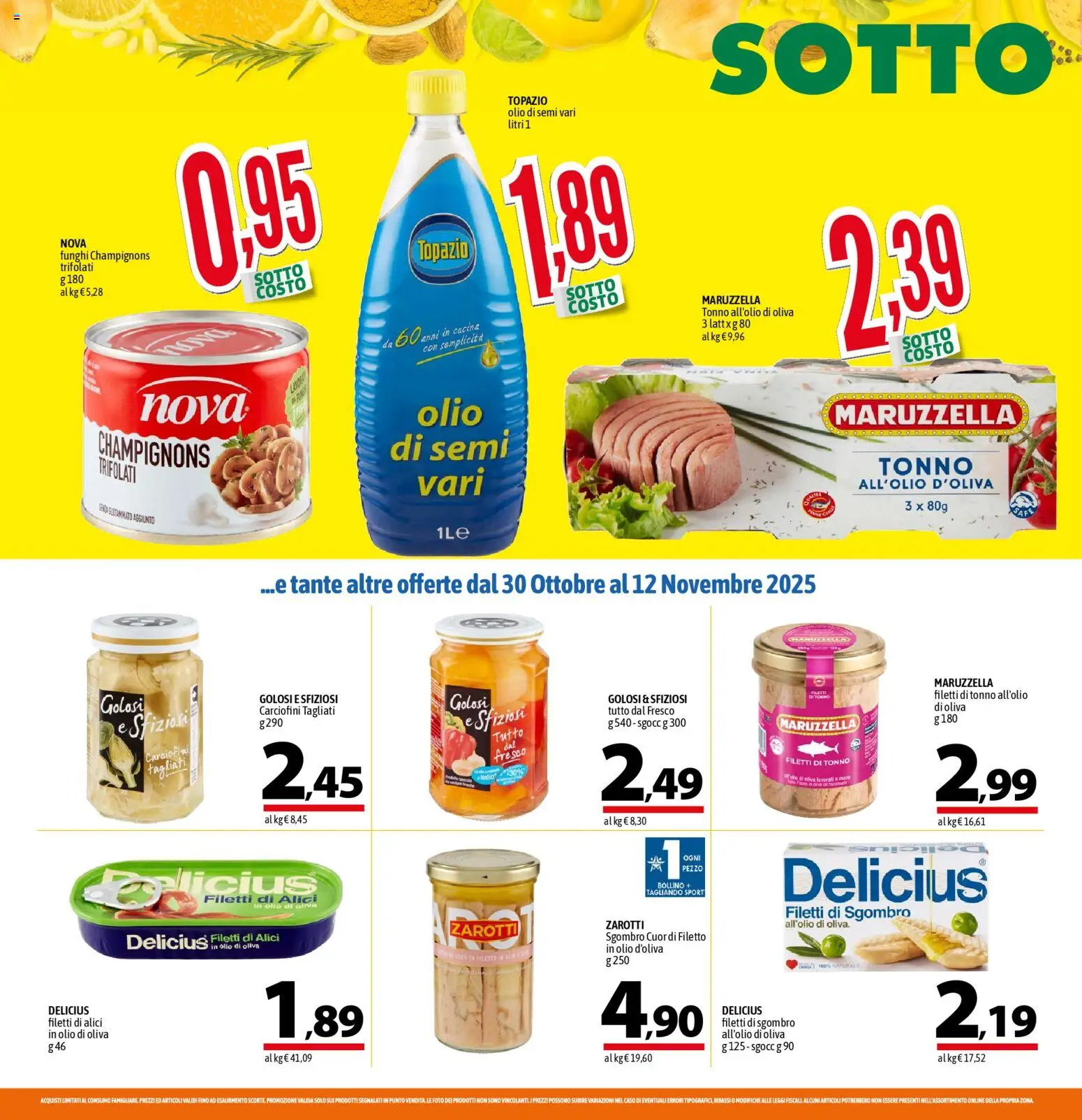 Volantino A&O del 30.10.2025 | Pagina: 4 | Prodotti: Olio, Tonno, Alici, Olio di Oliva