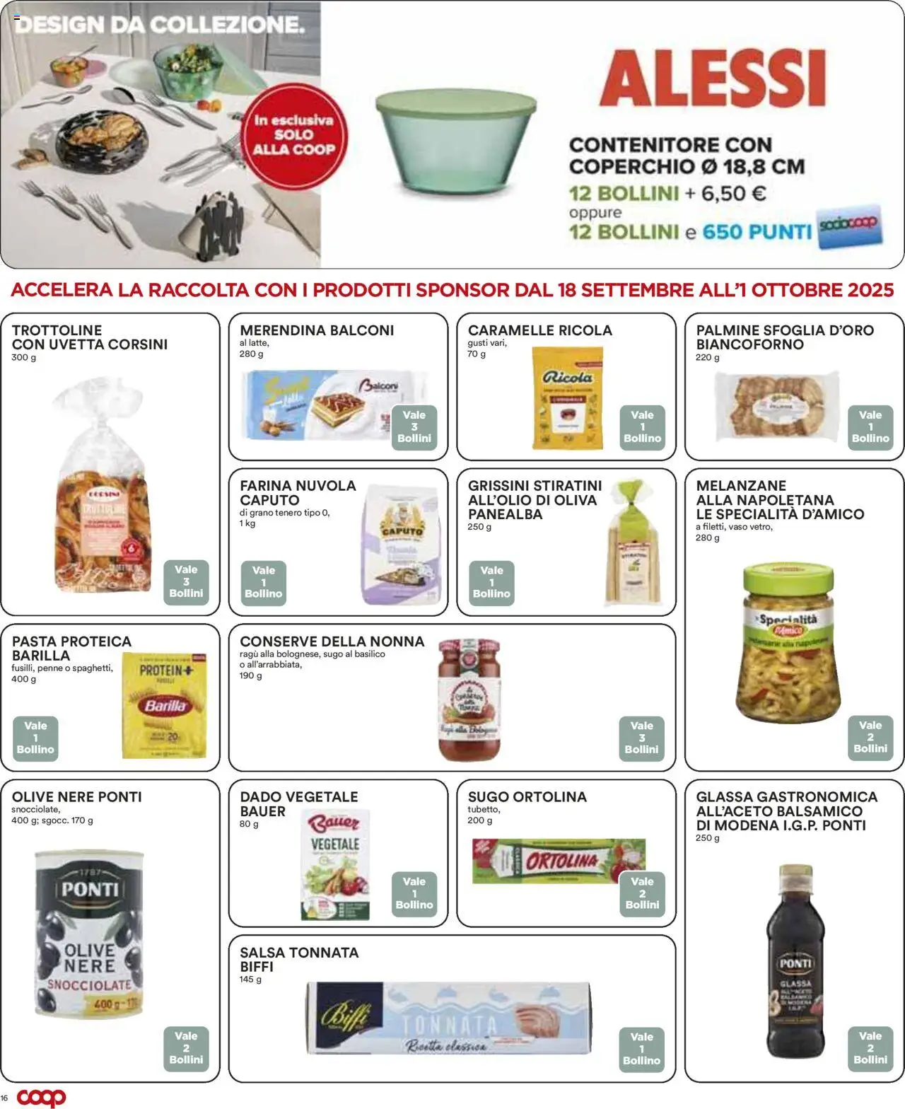 Volantino COOP del 18.09.2025 | Pagina: 16 | Prodotti: Pasta, Contenitore, Glassa, Penne