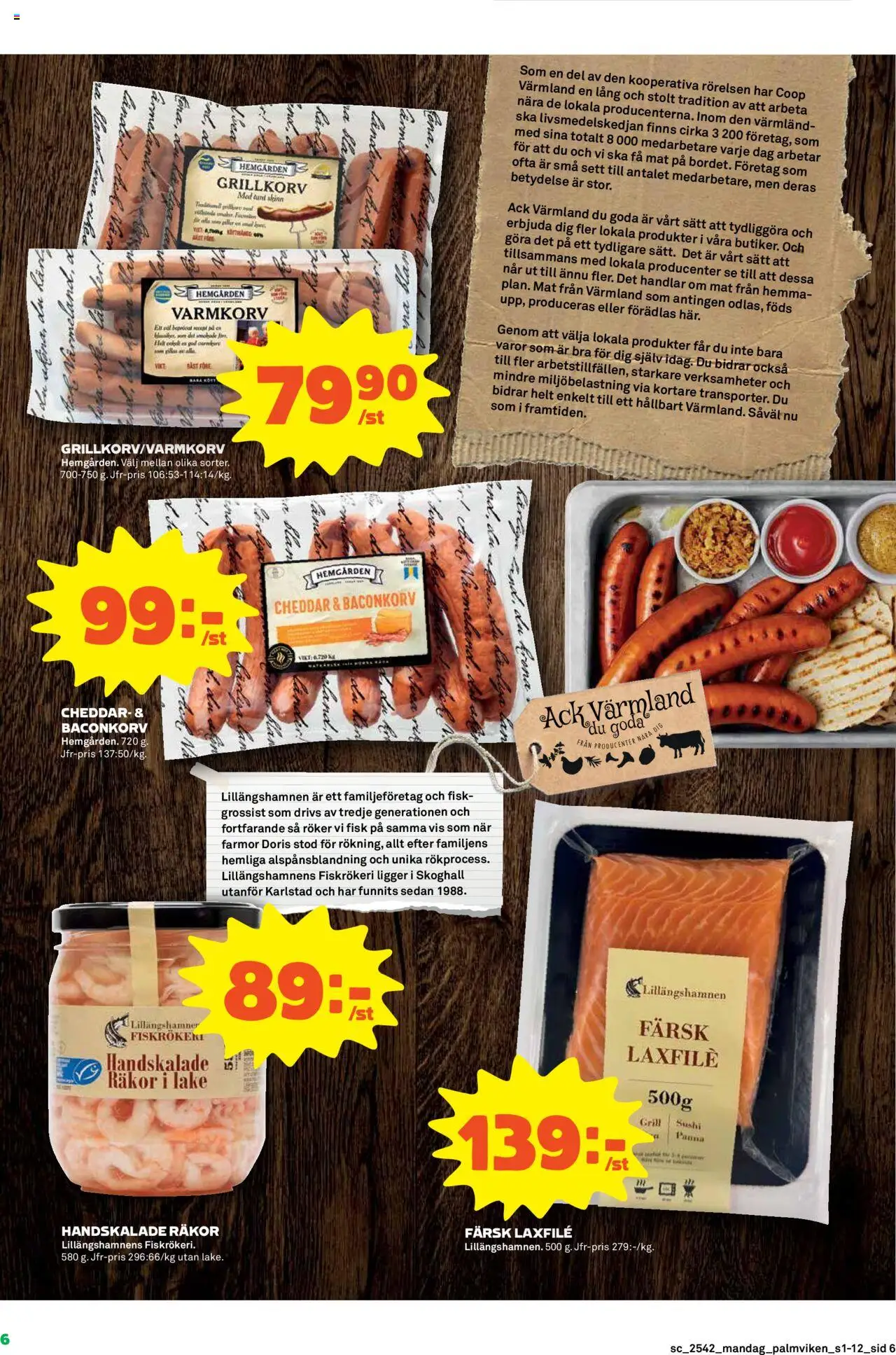 Stora Coop reklamblad aktuell från 13.10.2025 | Sida: 6 | Produkter: Varmkorv, Cheddar, Räkor, Grillkorv
