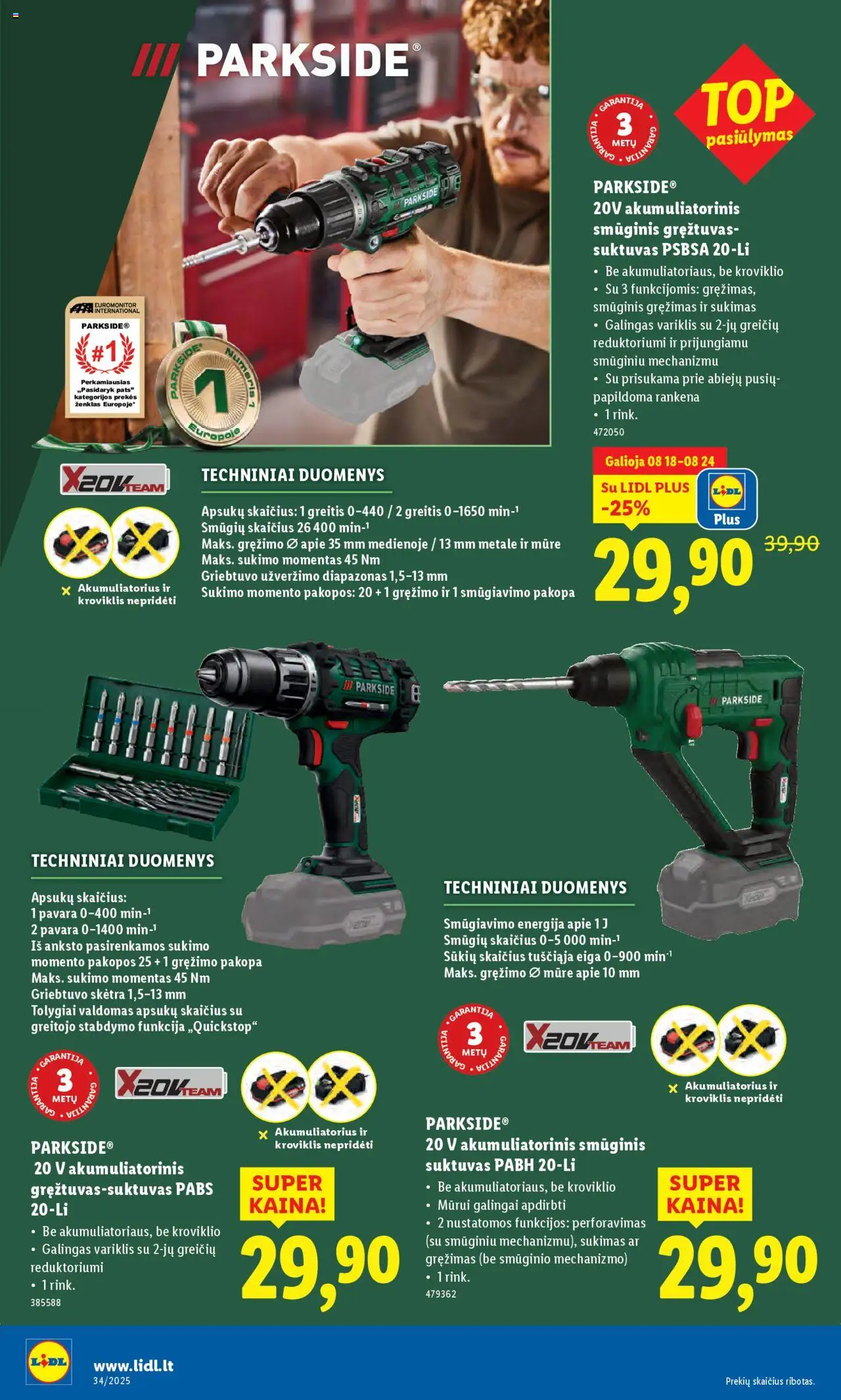 LIDL - Leidinys - Ne maisto prekių pasiūlymai│galioja nuo 18.08.2025 | Puslapis: 4 | Prekių: Akumuliatorius