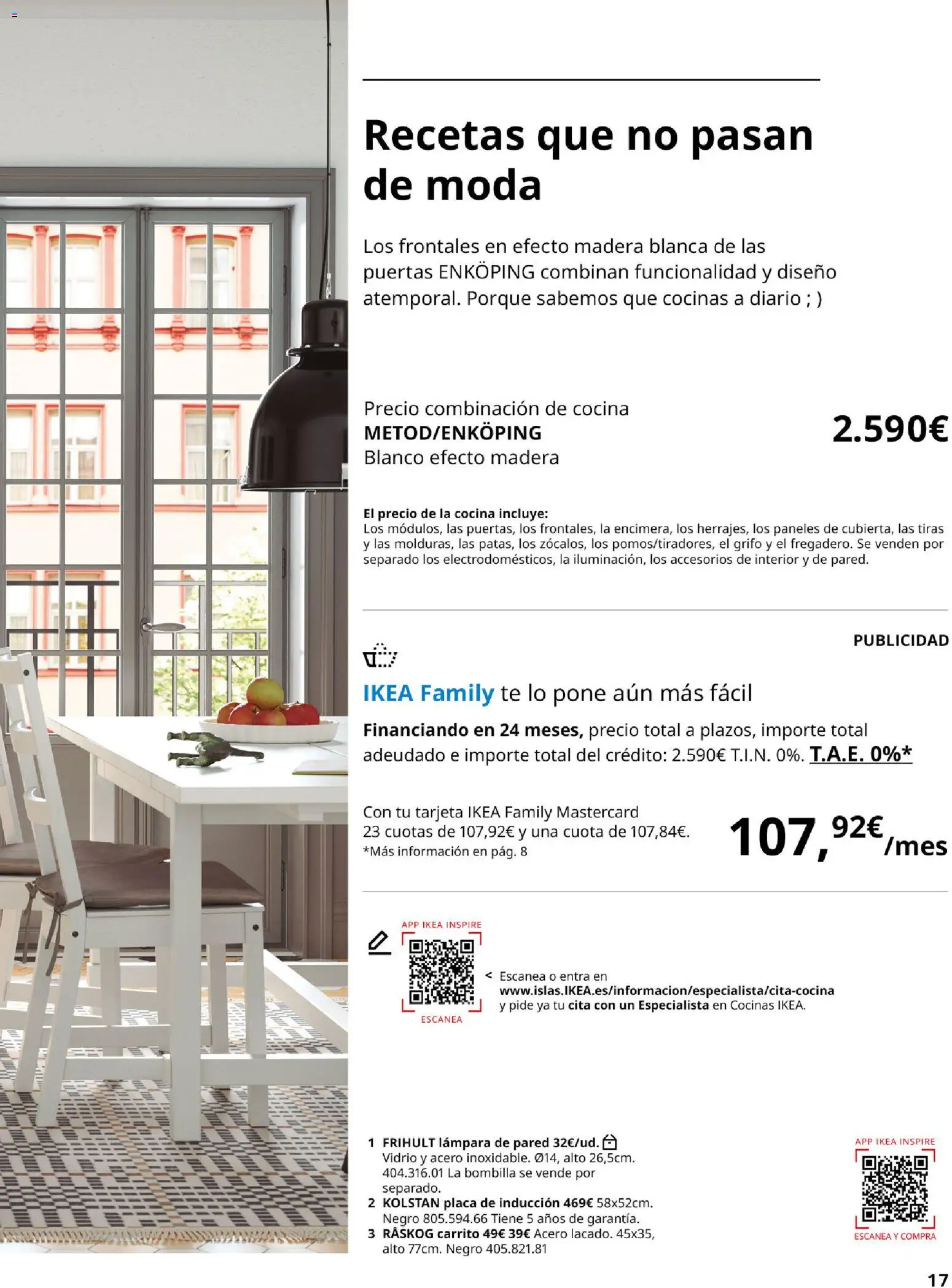 Catálogo IKEA Cocinas │ válido desde el 01.02.2026 | Página: 17 | Productos: Lámpara de pared, Té, Bombilla, Cocina