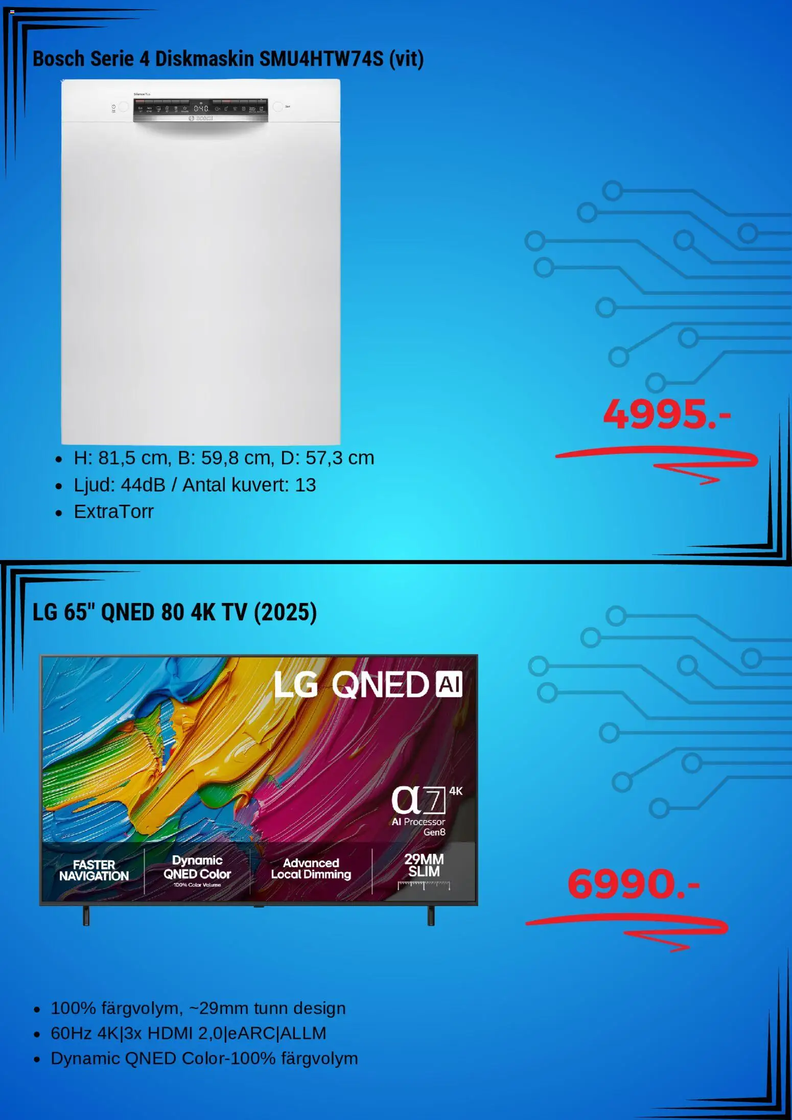 Elgiganten reklamblad aktuell från 01.04.2026 | Sida: 4 | Produkter: Diskmaskin, Kuvert, Tv