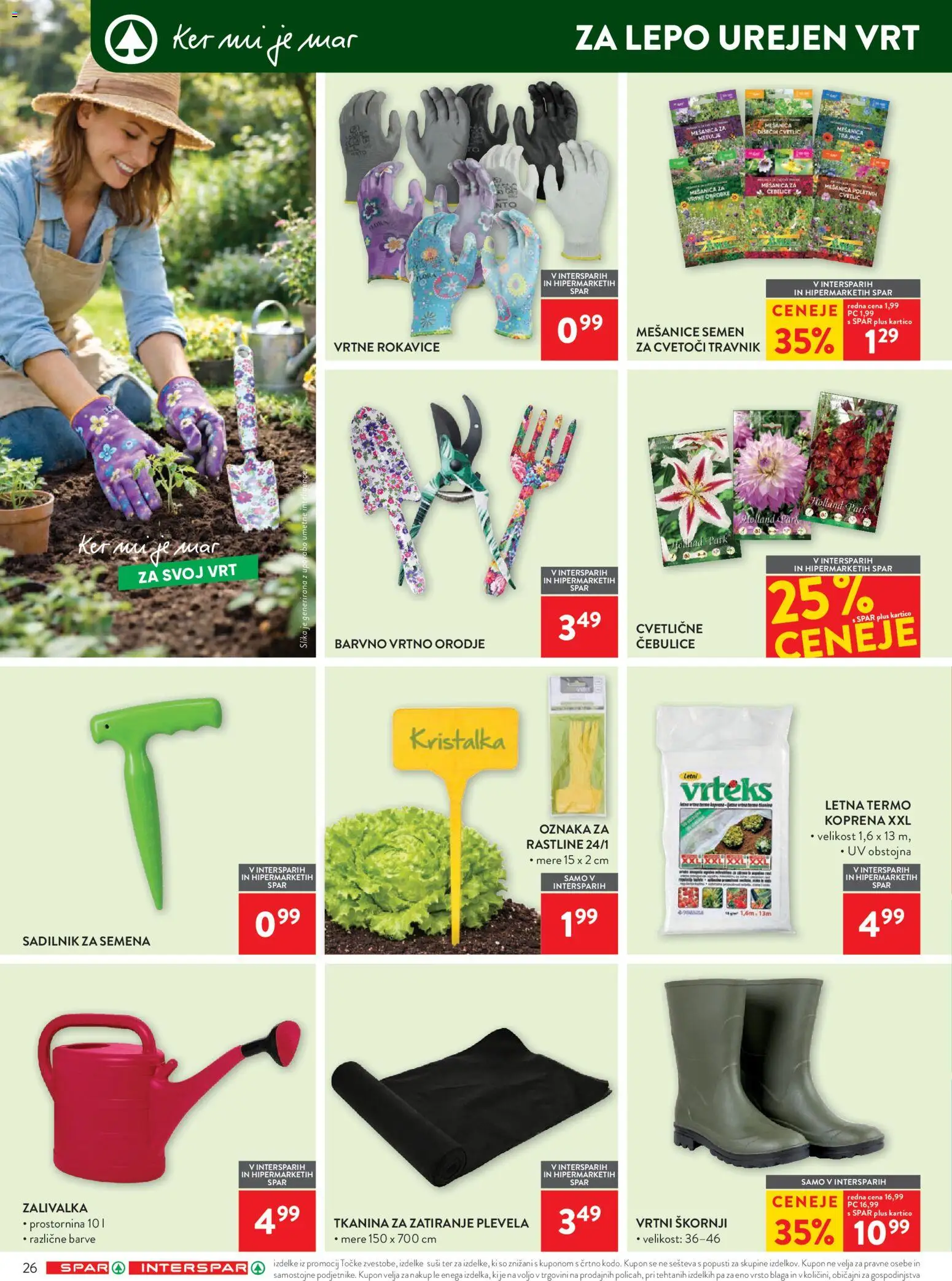 Novi Spar katalog ponudbe – veljaven od 11.03.2026 | Stran: 34 | Izdelki: Škornji, Orodje, Suši, Rokavice