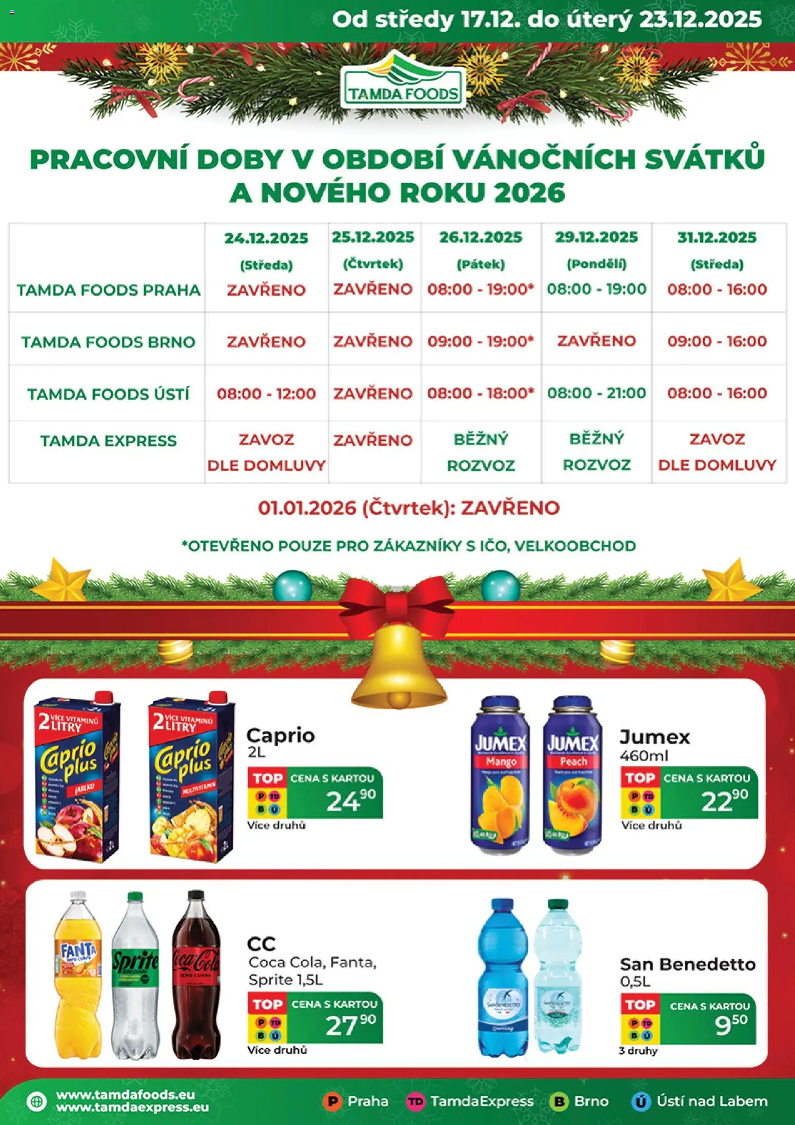 Tamda Foods leták od 17.12.2025 | Strana: 1 | Produkty: Mango, Fanta, Sprite