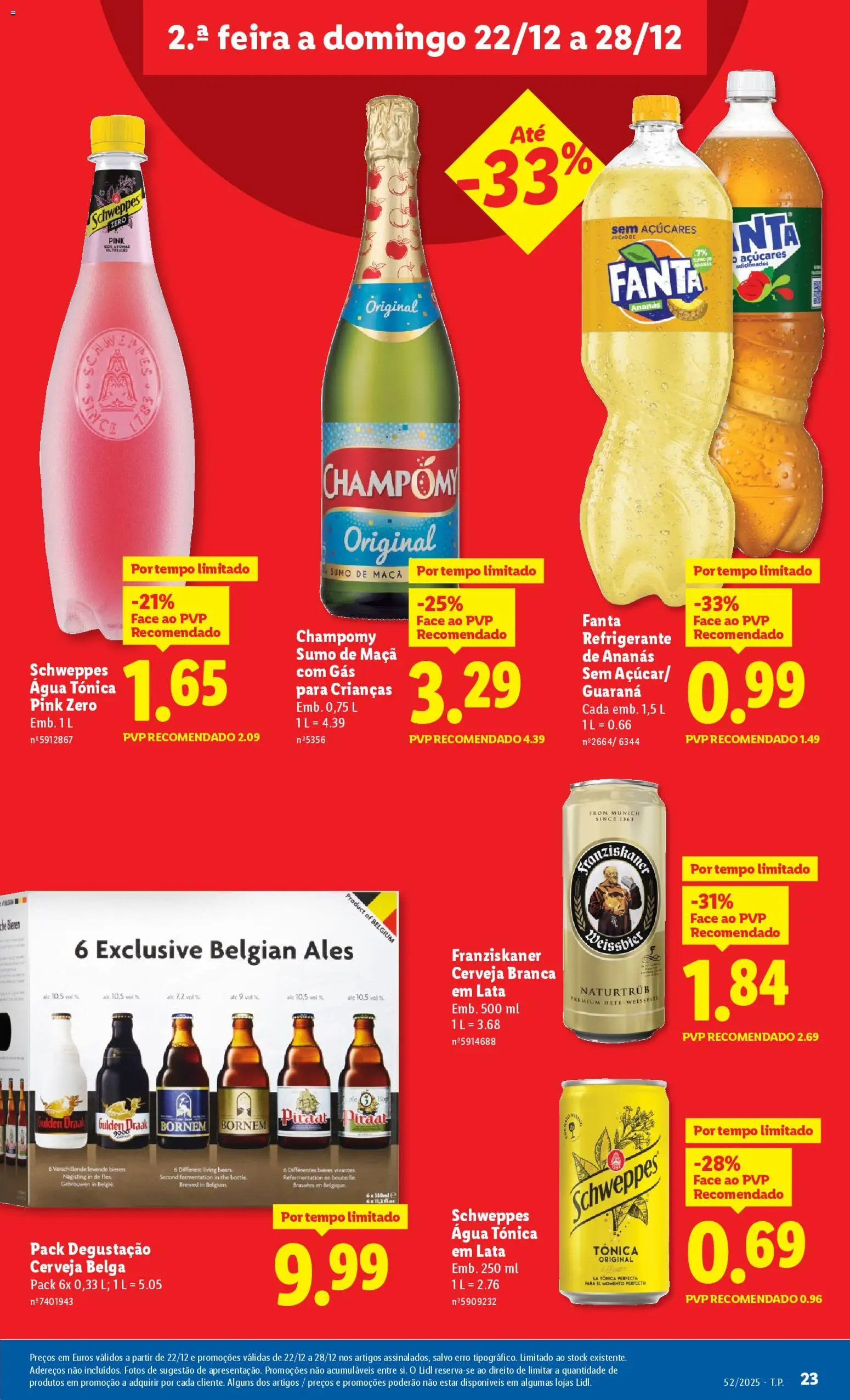 Lidl folheto │ válido de 22.12.2025 | Página: 23 | Produtos: Agua, Refrigerante, Cerveja, Soda