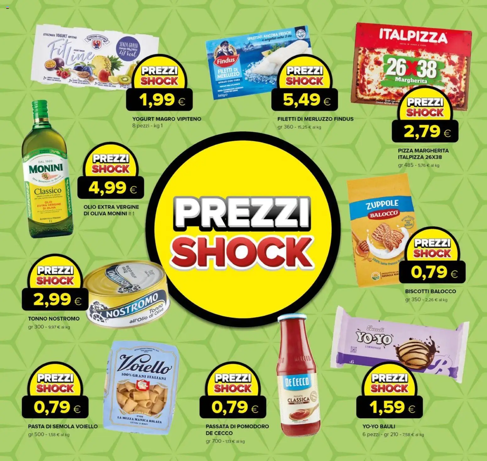 Volantino Oasi del 15.01.2026 | Pagina: 4 | Prodotti: Pizza, Merluzzo, Biscotti, Olio