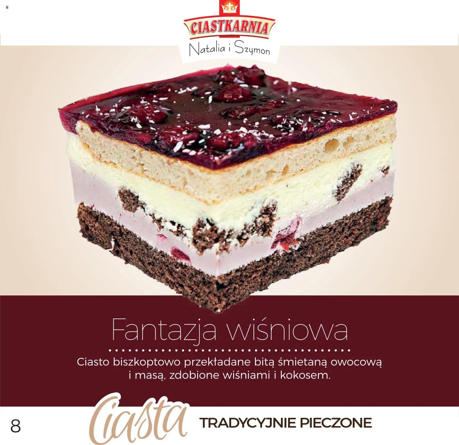 Topaz Gazetka - Ciasta  od 01.12.2025 | Strona: 8 | Produkty: Ciasto, Śmietana